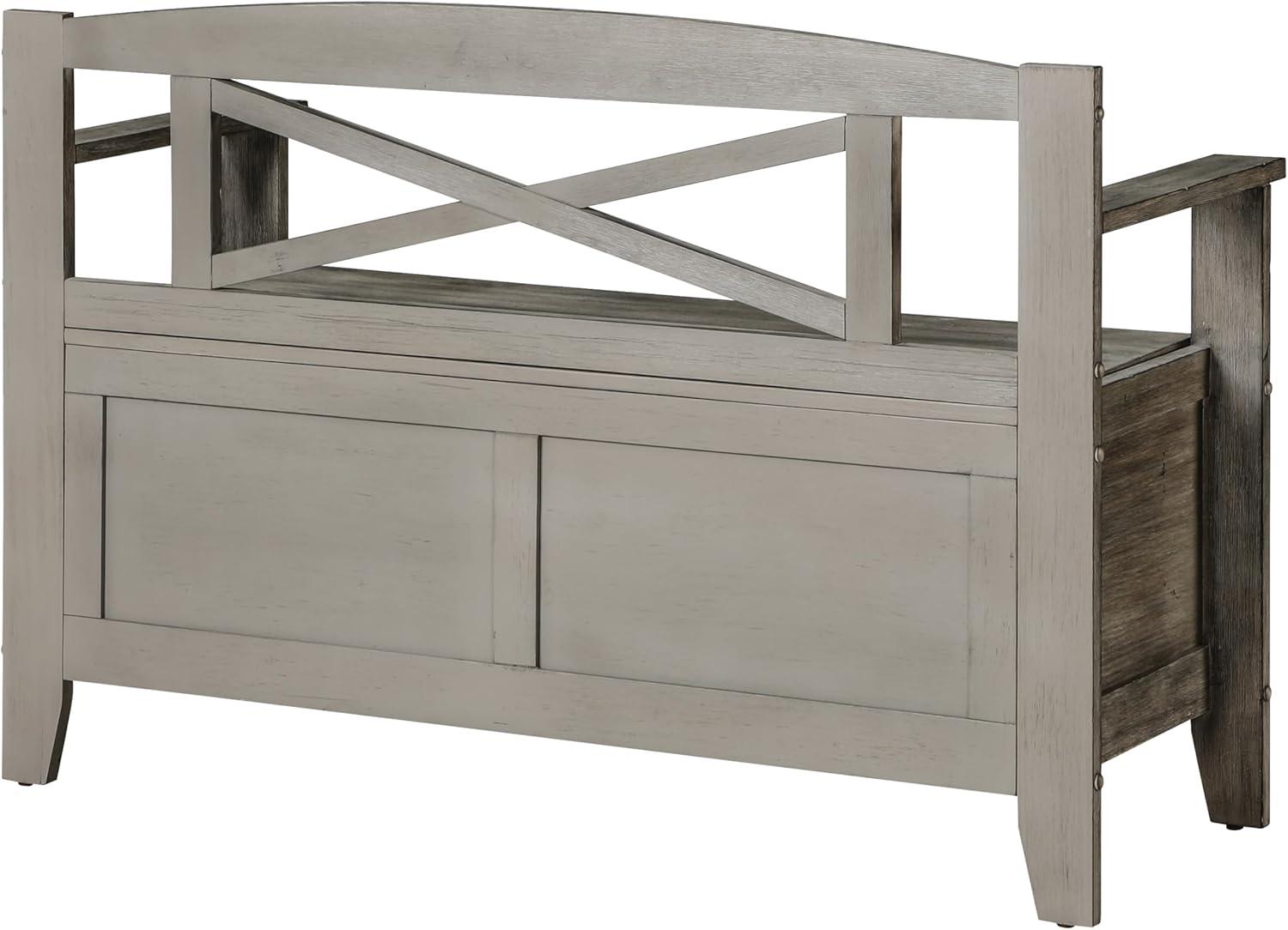 Metro Entry Way Bench in Engineered Wood Greystone Gray Finish