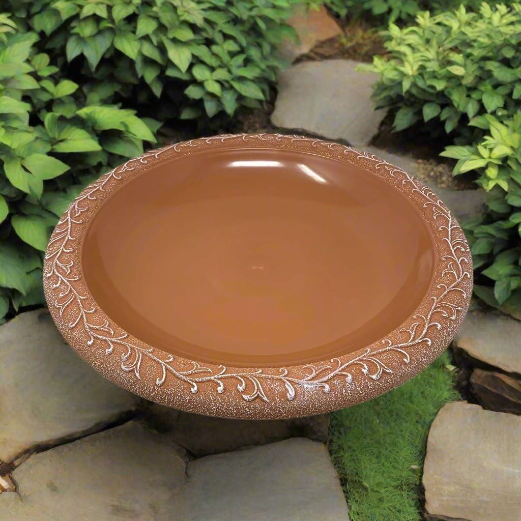 Tierra Garden 19" Dia Fiber Clay Birdbath Top, 5lbs.