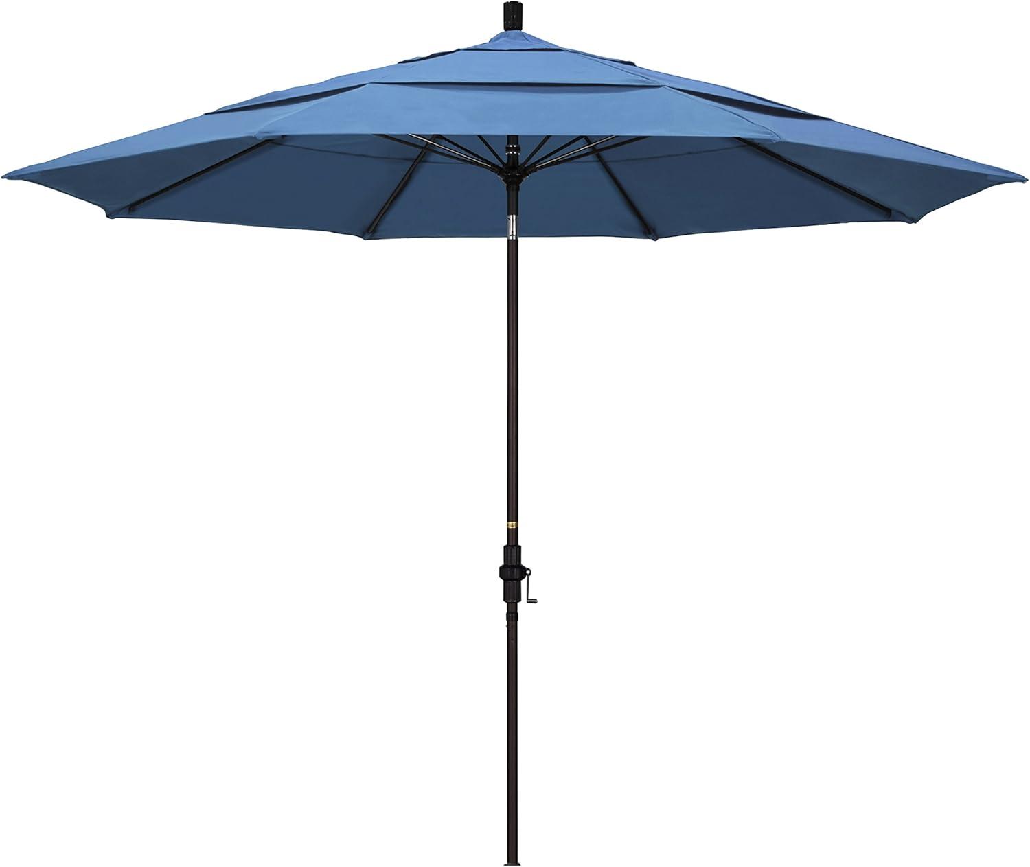 11 ft. Frost Blue Aluminum Market Patio Umbrella with Collar Tilt