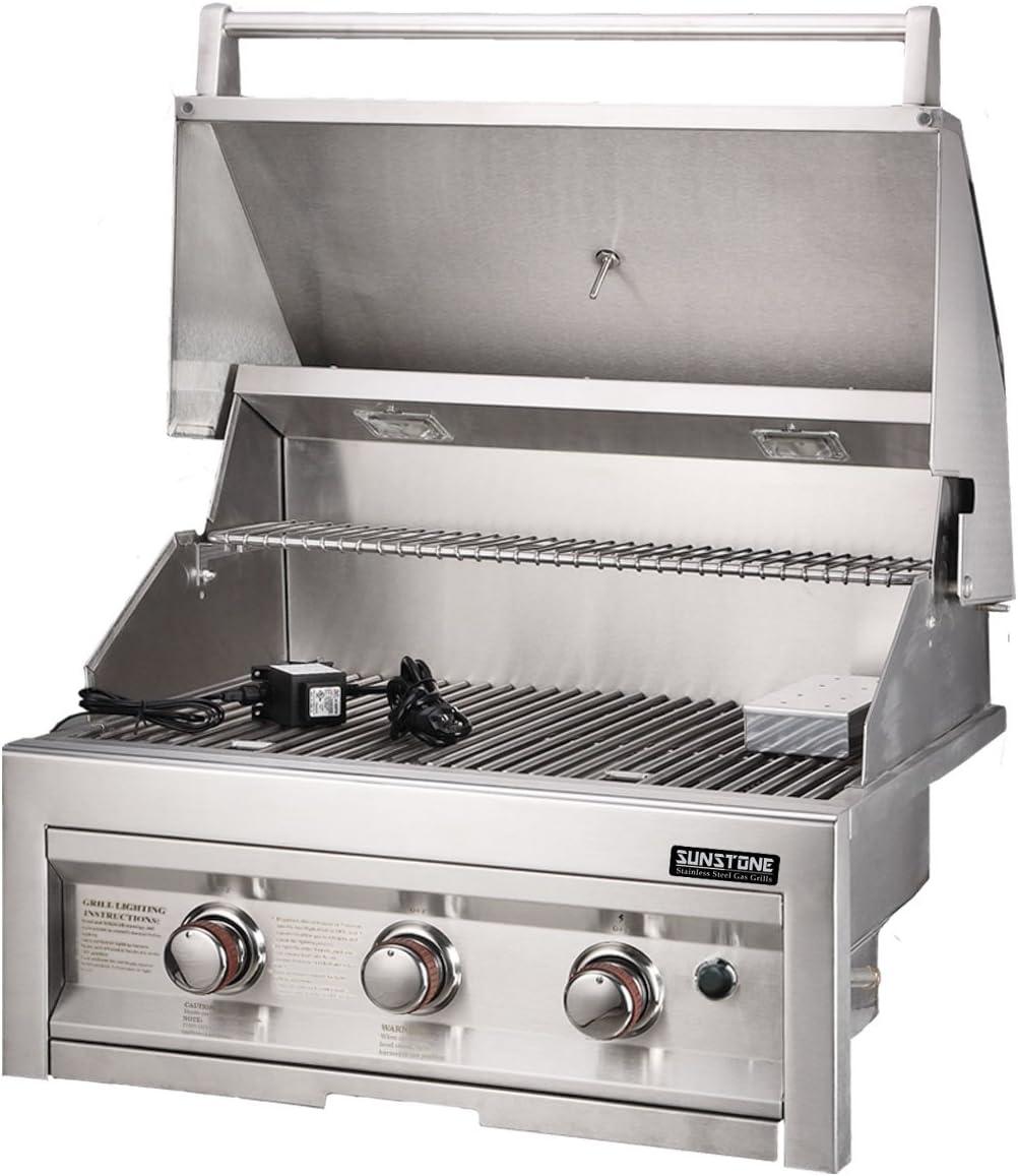 28-Inch Stainless Steel Propane Gas Grill with Rotisserie