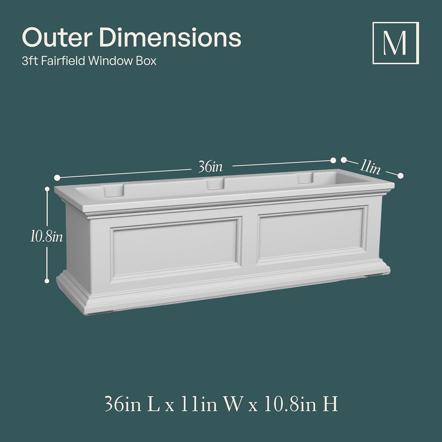 The Anastasiya Resin Window Box Planter with Water Reservoir