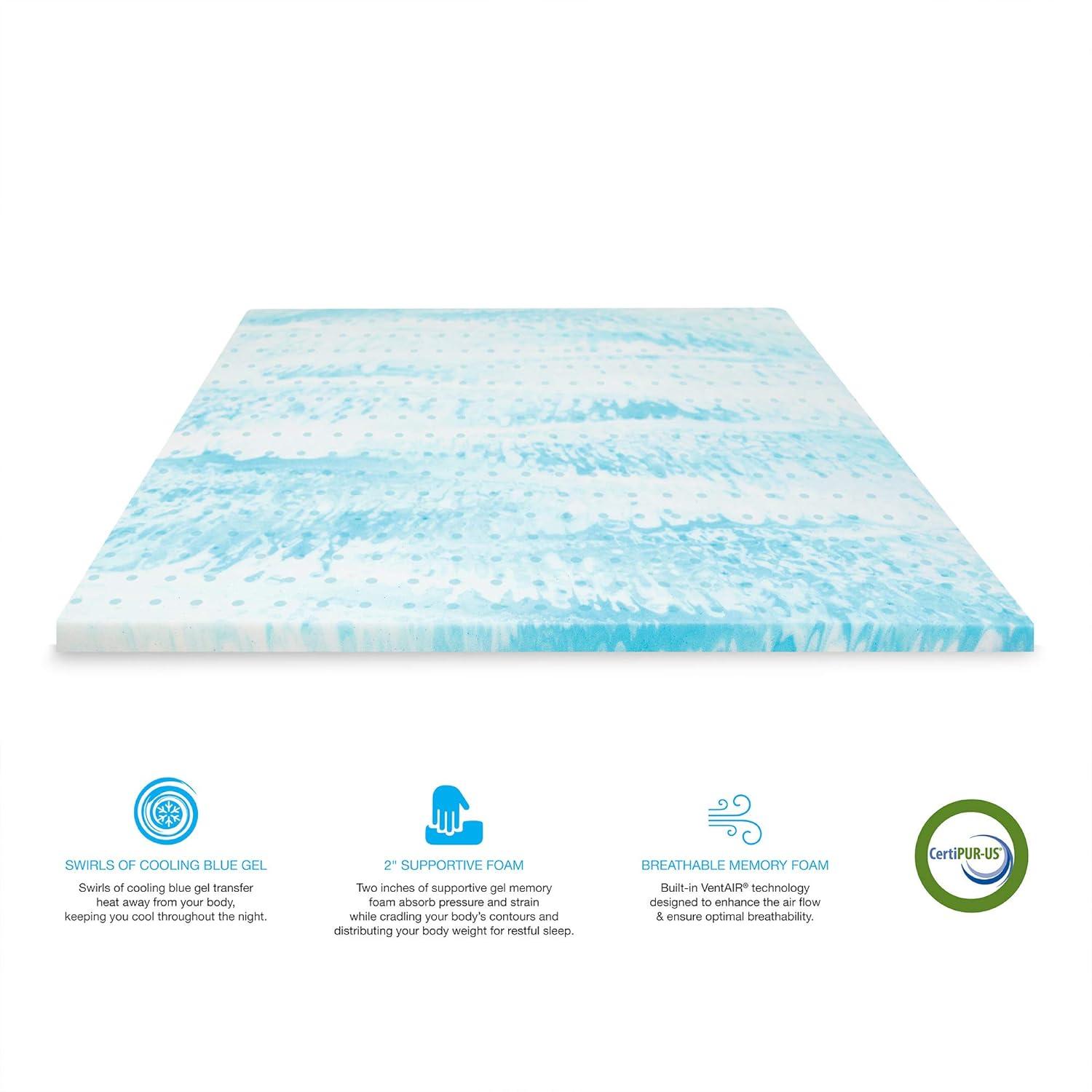 2'' Gel Memory Foam Mattress Topper