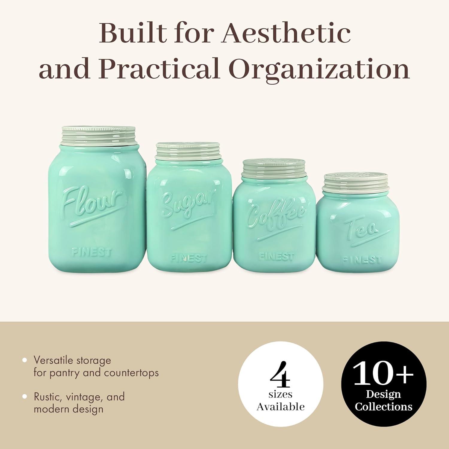 Love Happy Creations LLC Ceramic / Porcelain Canister - Set of 4 (Set of 4)