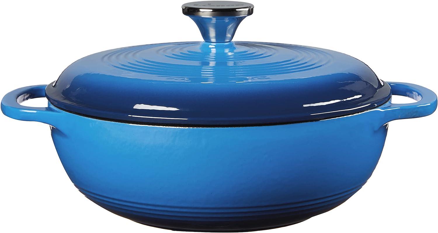 Lodge Cast Iron 3 Quart Enameled Dutch Oven Blue