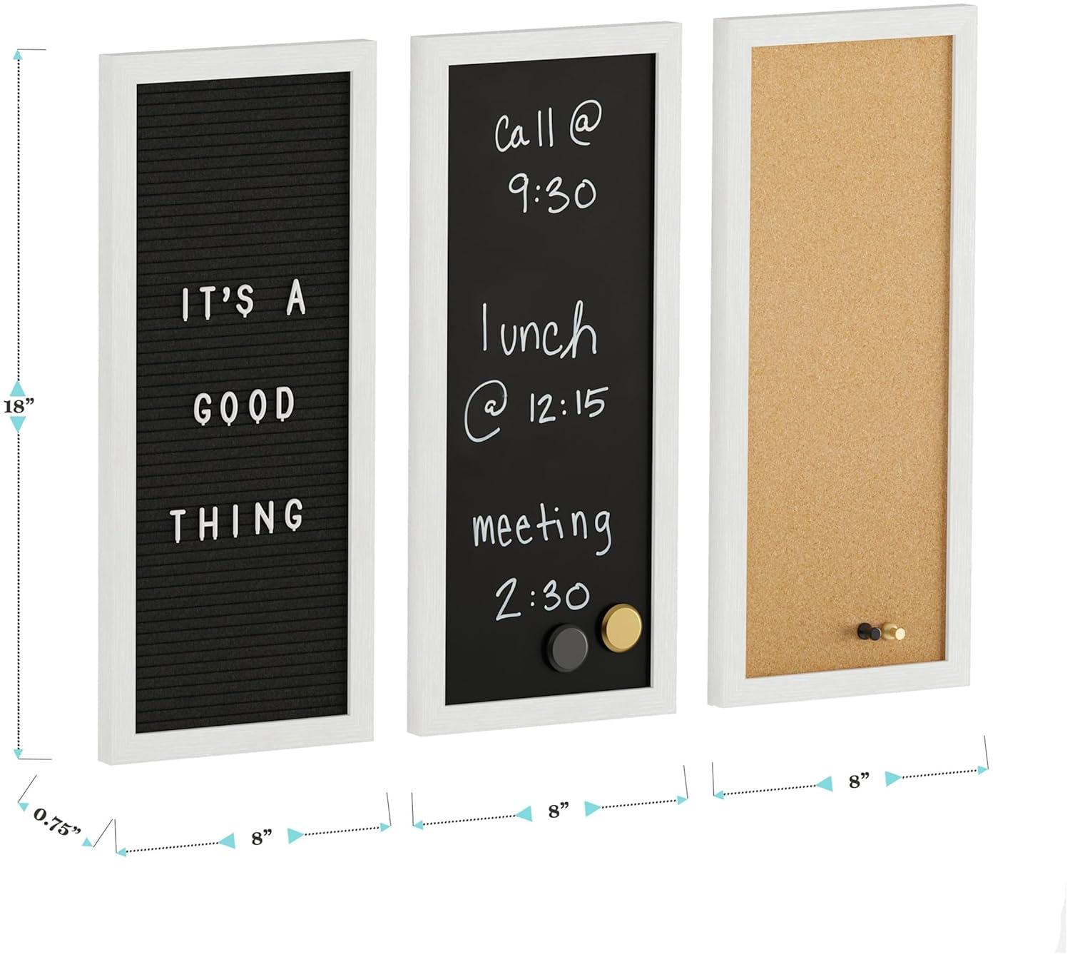 Martha Stewart Thomas Martha Stewart Cork Board, Chalk Board, Letter Board Set with Included Push Pins, Magnets, Liquid Chalk