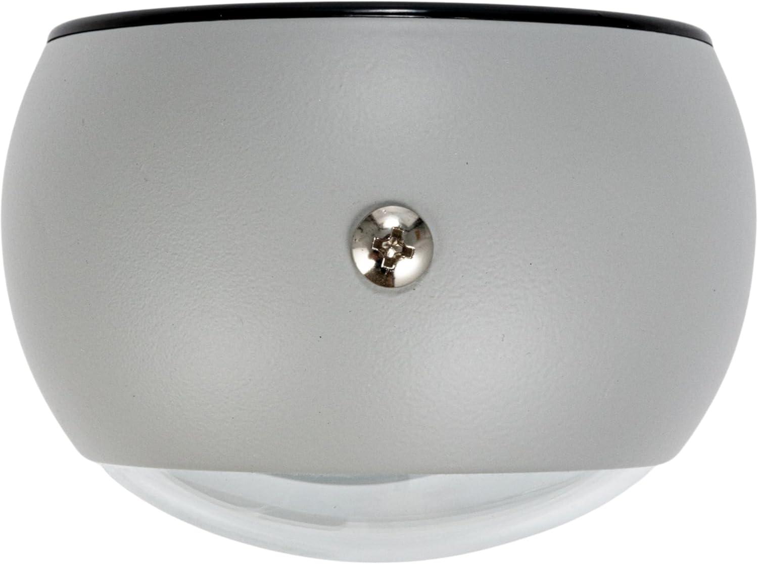 Creative Co-Op Round Metal Table Clock with Alarm, White