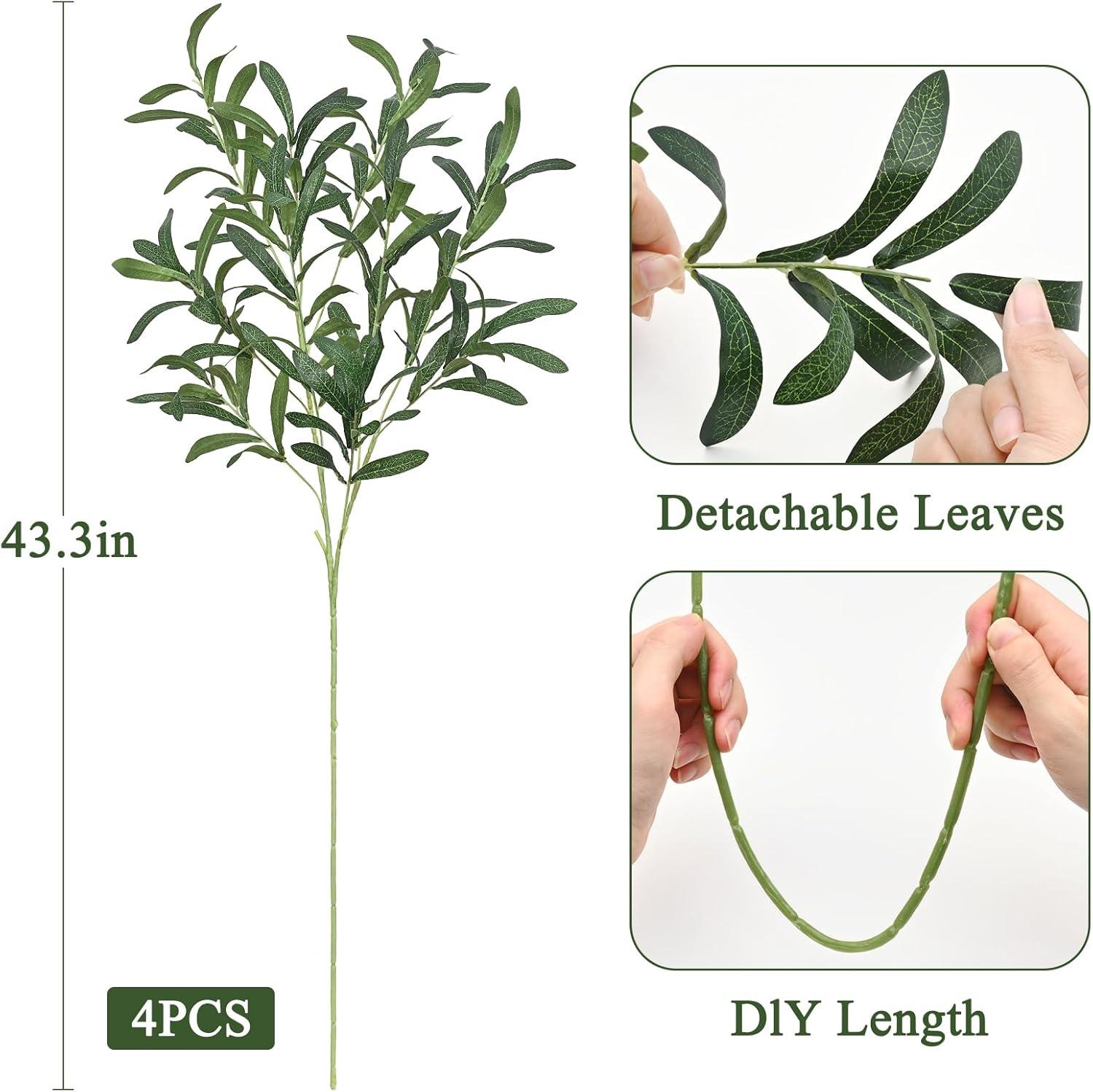 43.3'' Tall Artificial Olive Branches with Silk Greenery