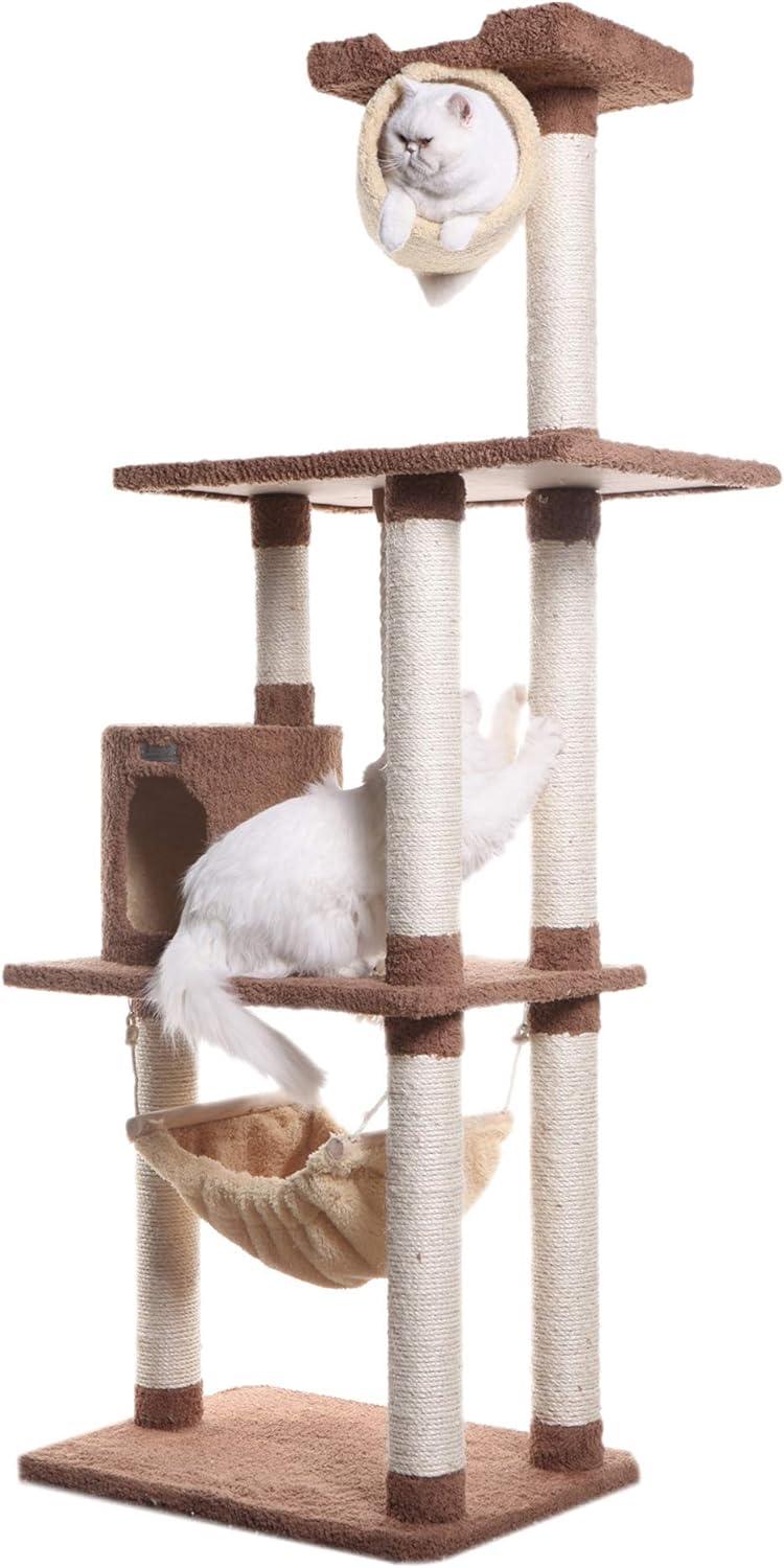 Armarkat 70" Real Wood Cat tree With Scratch posts, Hammock for Cats & Kittens, X7001