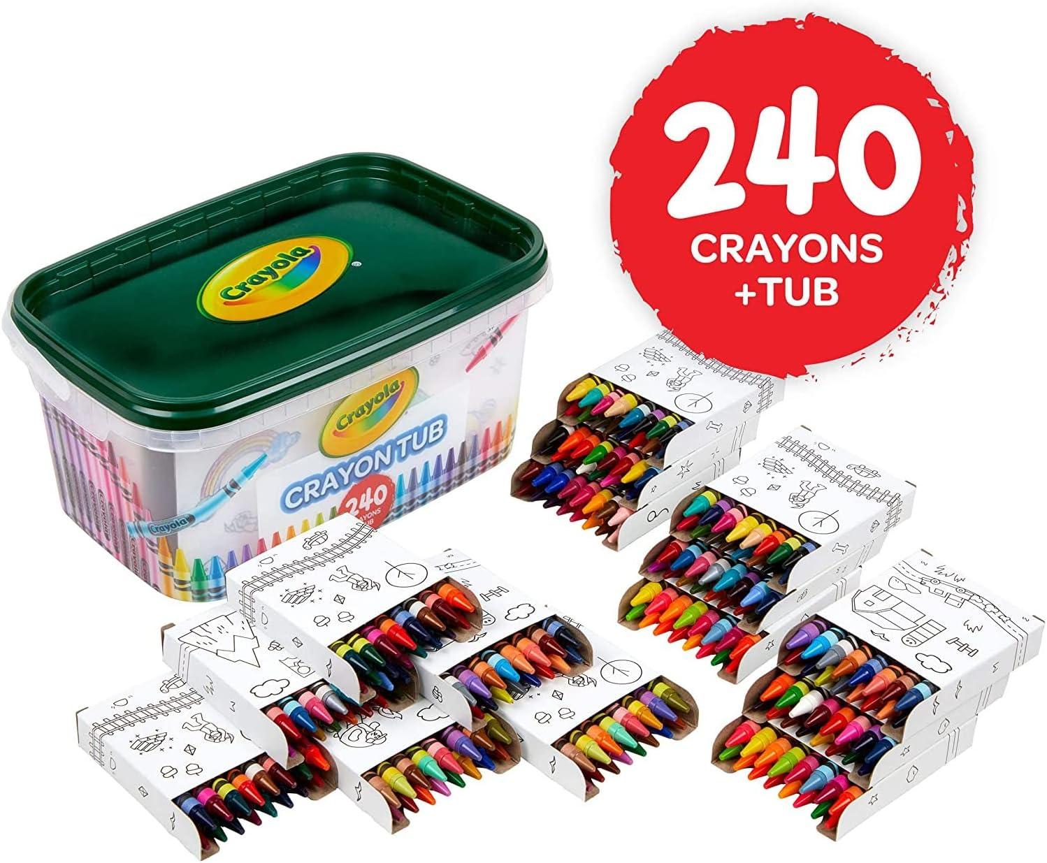 Crayola Crayon Tub (240ct), Bulk Crayon Set for Crafting, 120 Unique Colors, Classroom Must Have for Teachers, Coloring Supplies for Kids, 3+ [Amazon Exclusive]