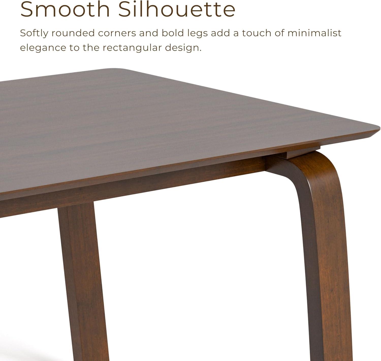 HOMES: Inside + Out 71" Forest Wisp Mid-Century Modern Rectangle Dining Table Seats 6 Walnut