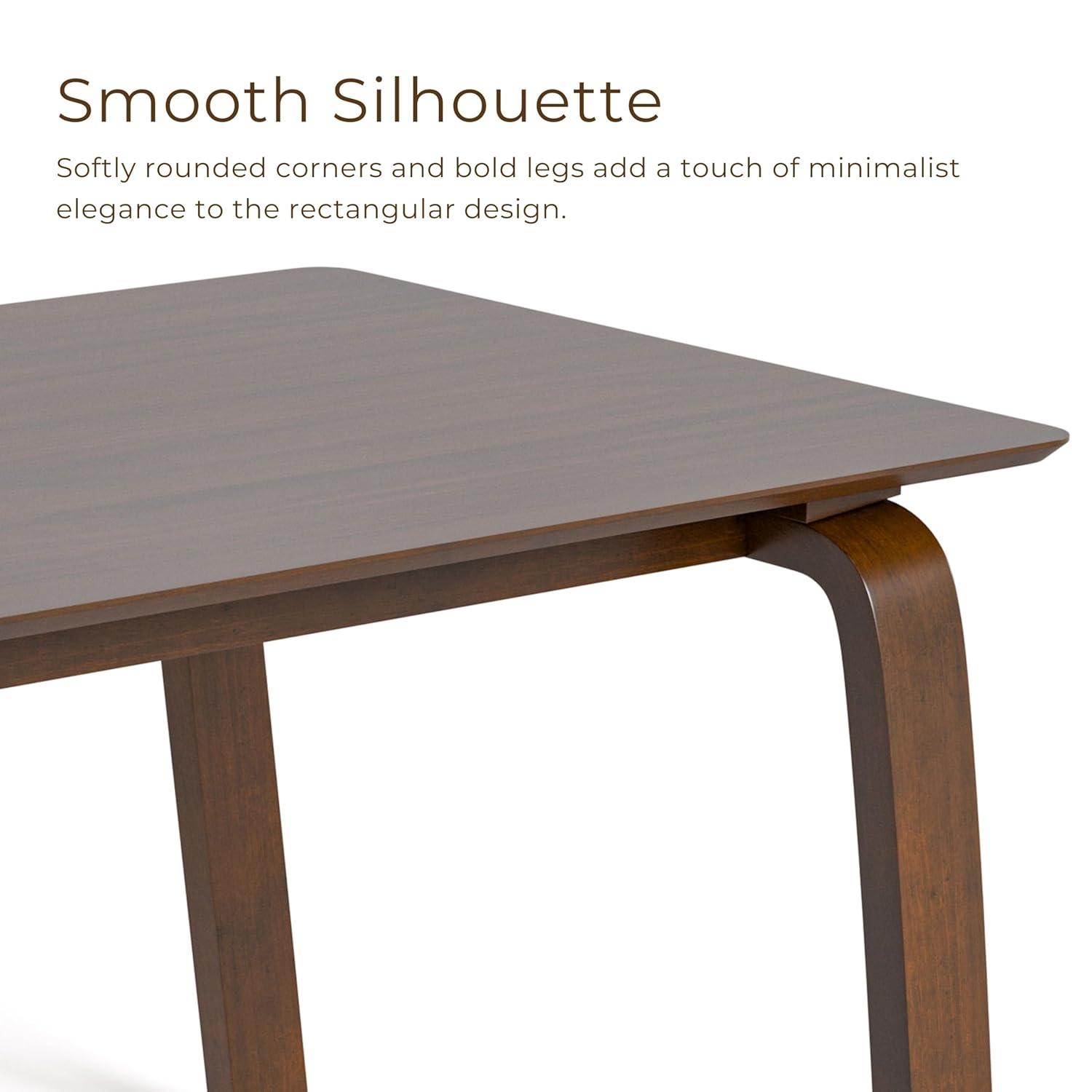 HOMES: Inside + Out 71" Forest Wisp Mid-Century Modern Rectangle Dining Table Seats 6 Walnut