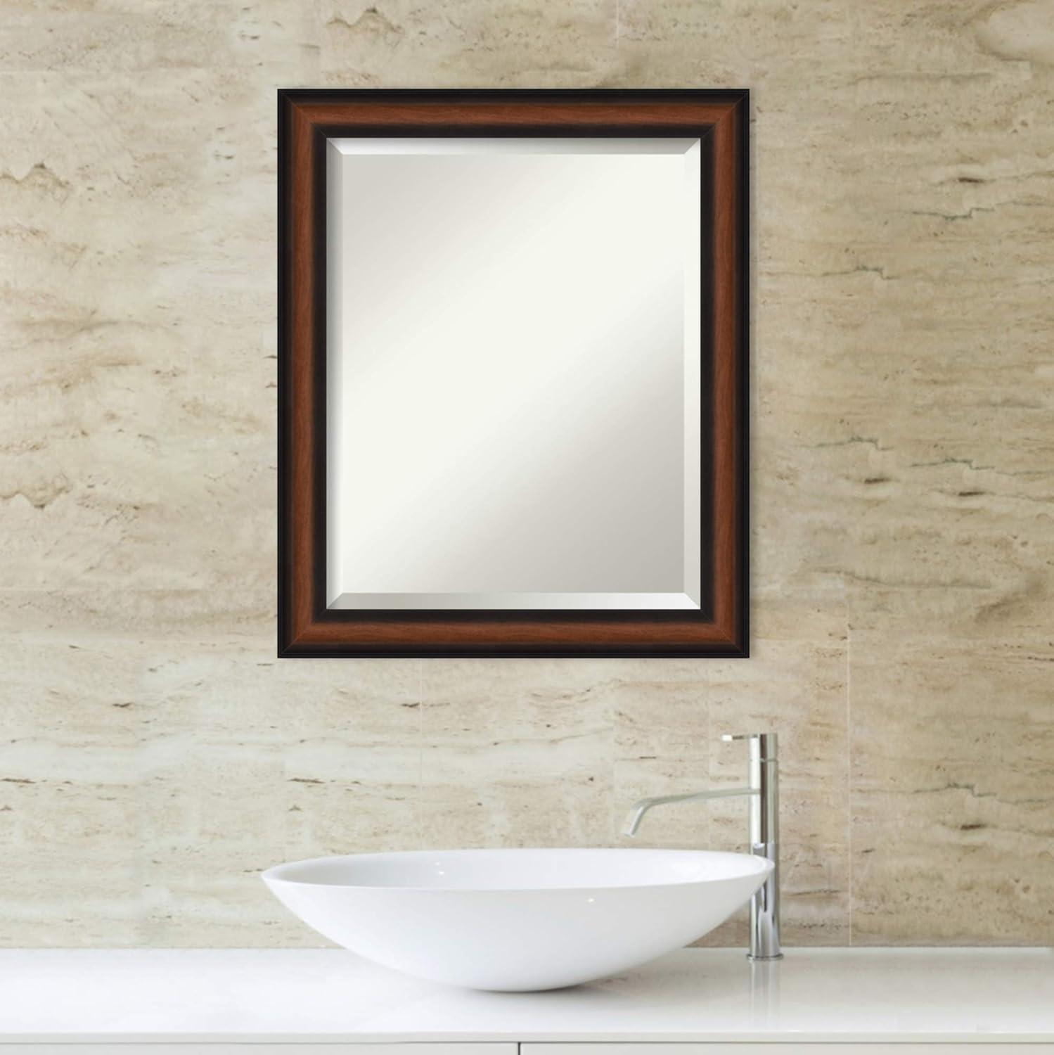 Yale Walnut Beveled Rectangular Wall Mirror