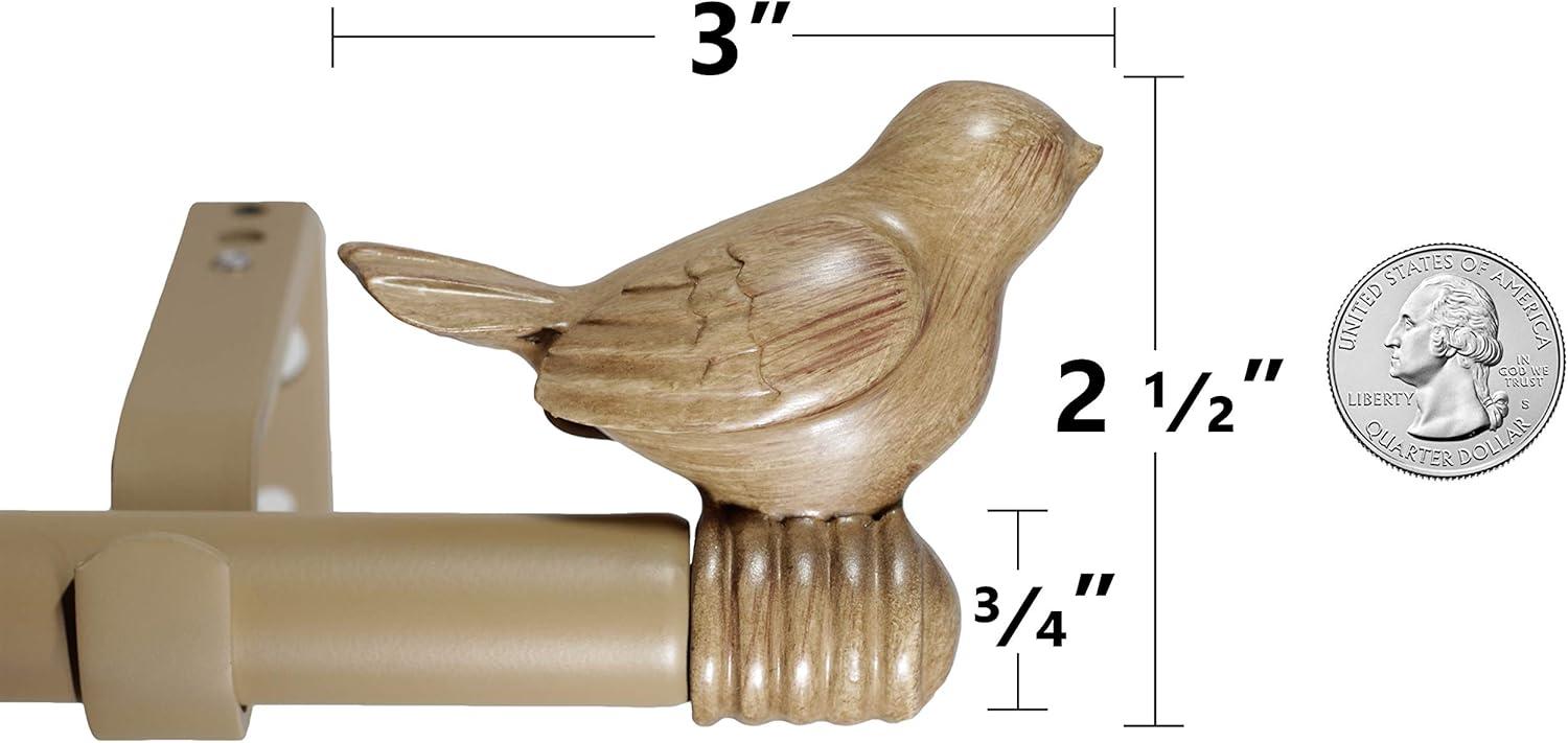 Urbanest 3/4" Bird Adjustable Curtain Rod, Cottage, 28"-48"