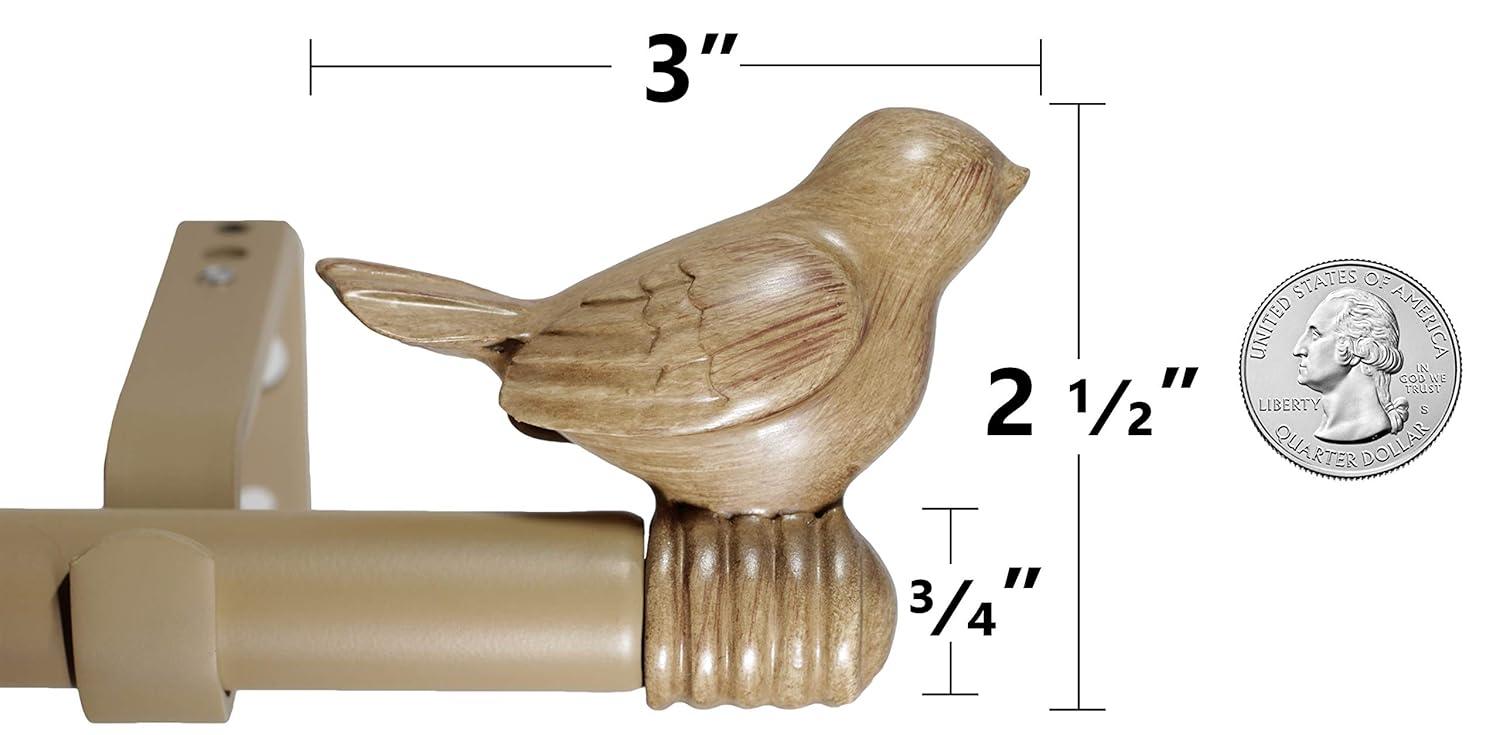Urbanest 3/4" Bird Adjustable Curtain Rod, Cottage, 28"-48"