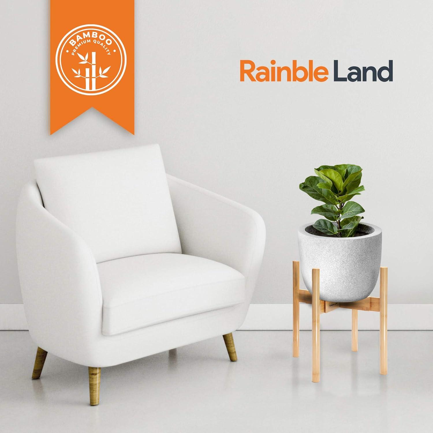 Indoor Plant Stand, Adjustable Wooden Tall Plant Stand, Indoor Planter Holder, Mid Century Modern Planter Outdoor Bamboo Holder, Fits 8 9 10 11 12 in Wide Basket, Expandable Pedestal Only