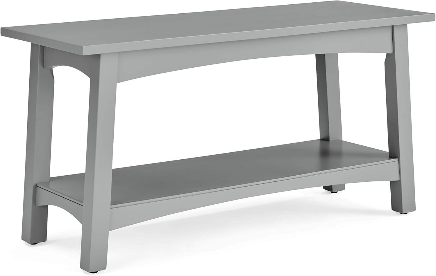 Alaterre Craftsbury 36 in. Sturdy Pine Wood Entryway Bench, Open Design Accent Furniture, Gray
