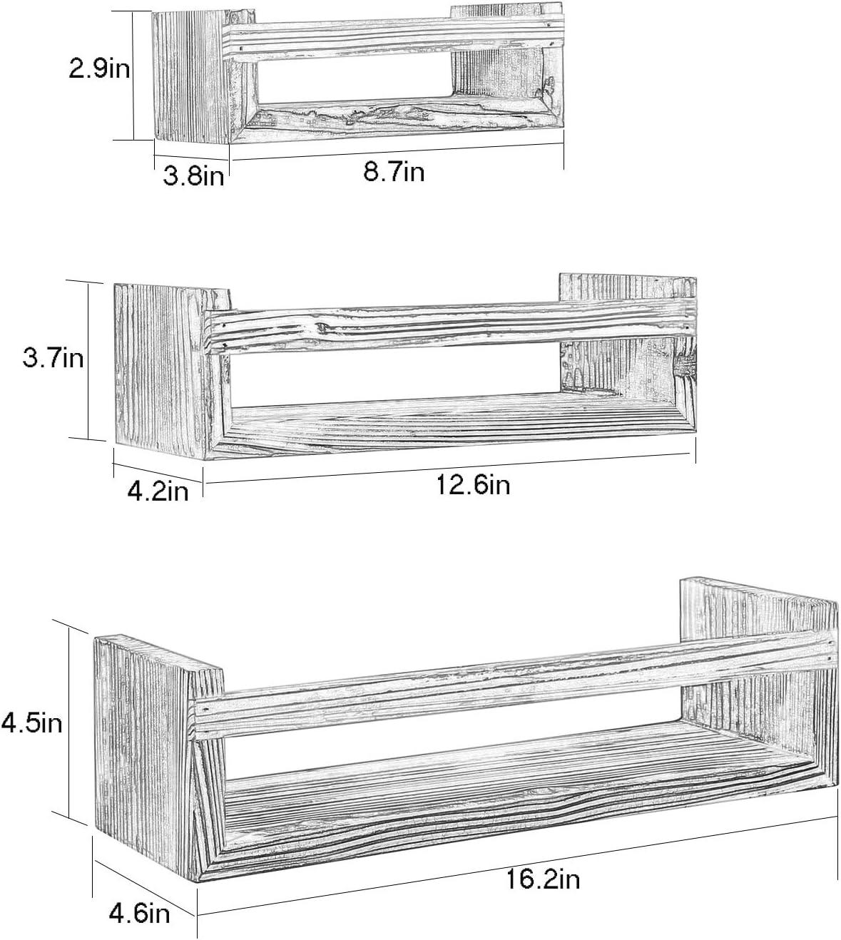 Floating Shelves-Wall Shelf-Floating Shelf-Wall Shelves-Rustic Wall Mount Shelf for Bathroom Bedroom Living Room Kitchen Office and More