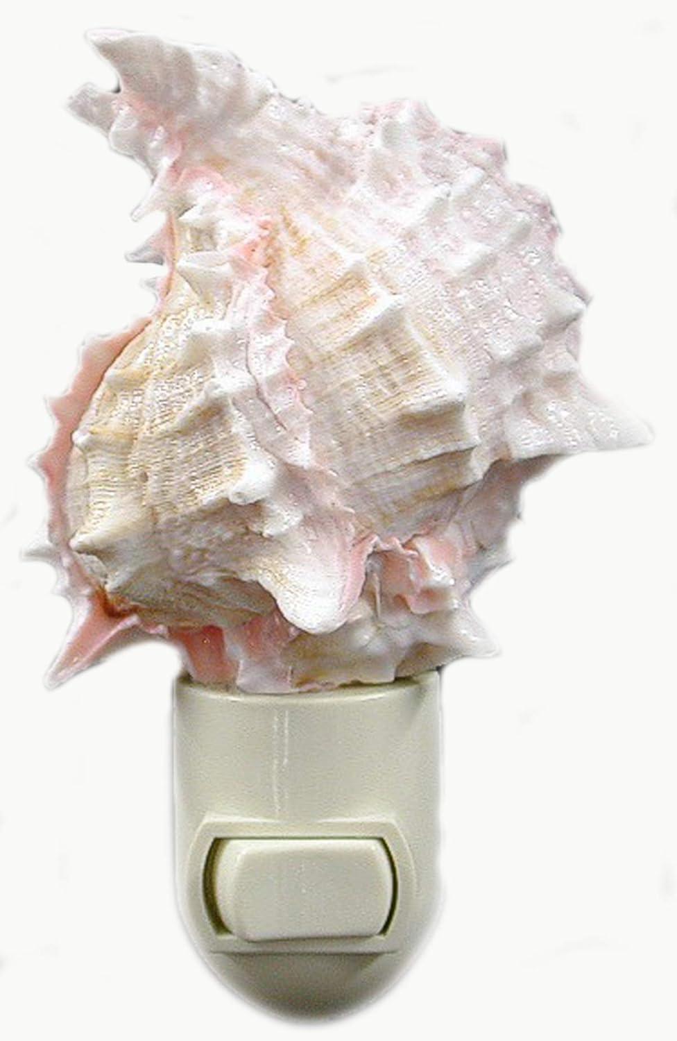 Pink Murex Seashell Coastal Night Light with Touch Switch