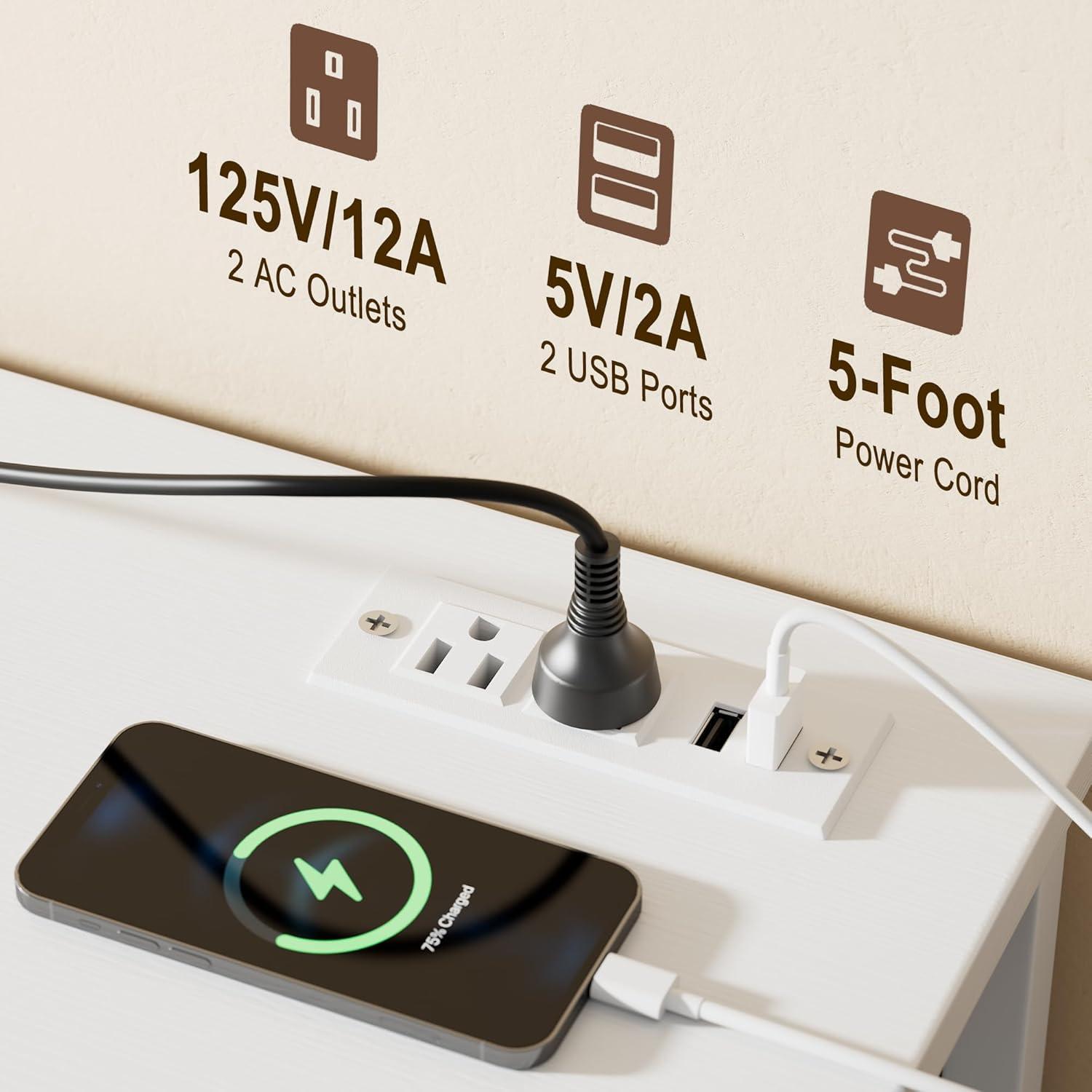 Lulive 10 Drawer White Dresser for Bedroom, Dresser TV Stand with Power Outlet, Entertainment Center Chest of Drawers for 55'' Long TV, Wide Fabric Dresser for Storage and Organization (White)