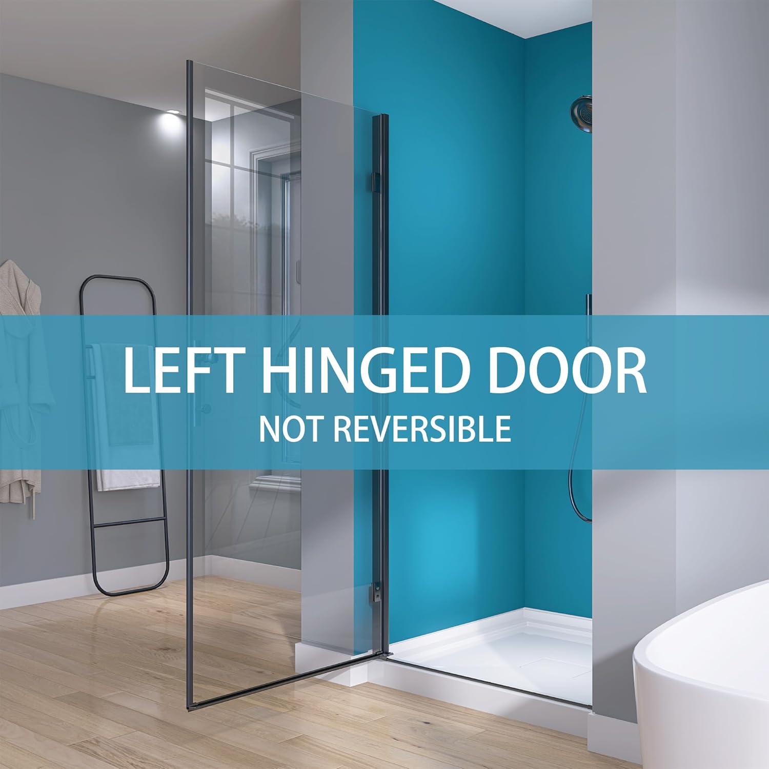 Pivot Shower Doors 36'' - 37.25'' W x 72'' H Door Frameless Pivot Shower Door with Tempered Glass