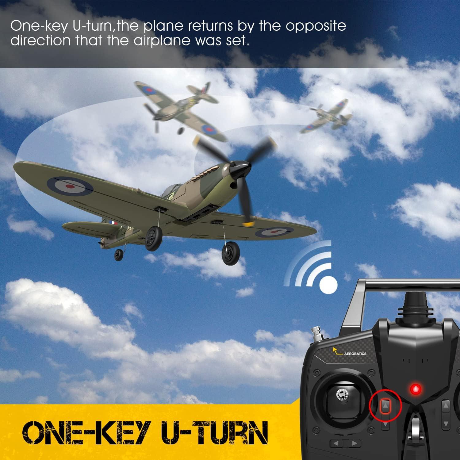 Open Box 4-CH Spitfire One Key Remote Control Airplane with Xpilot Stabilizer