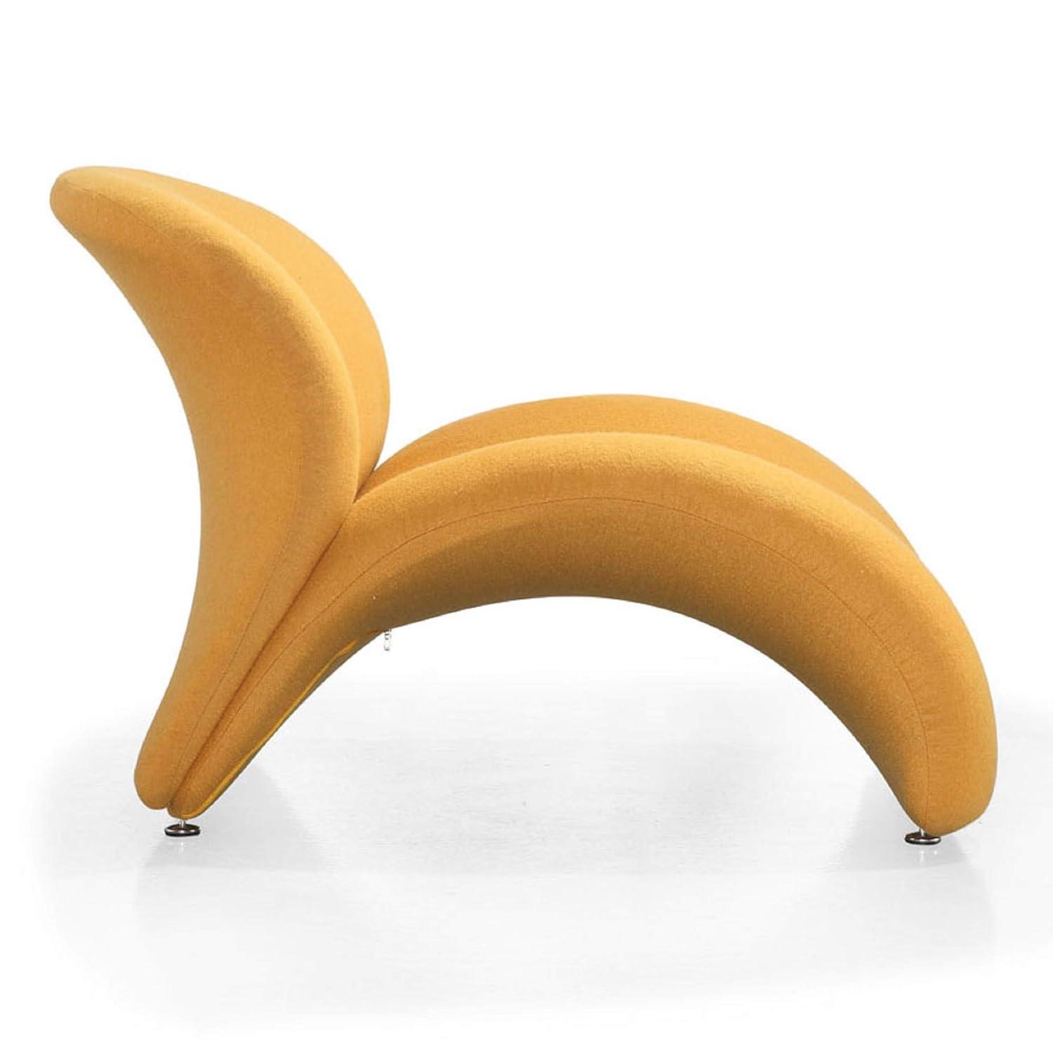 Rosebud Yellow Wool Blend Accent Chair