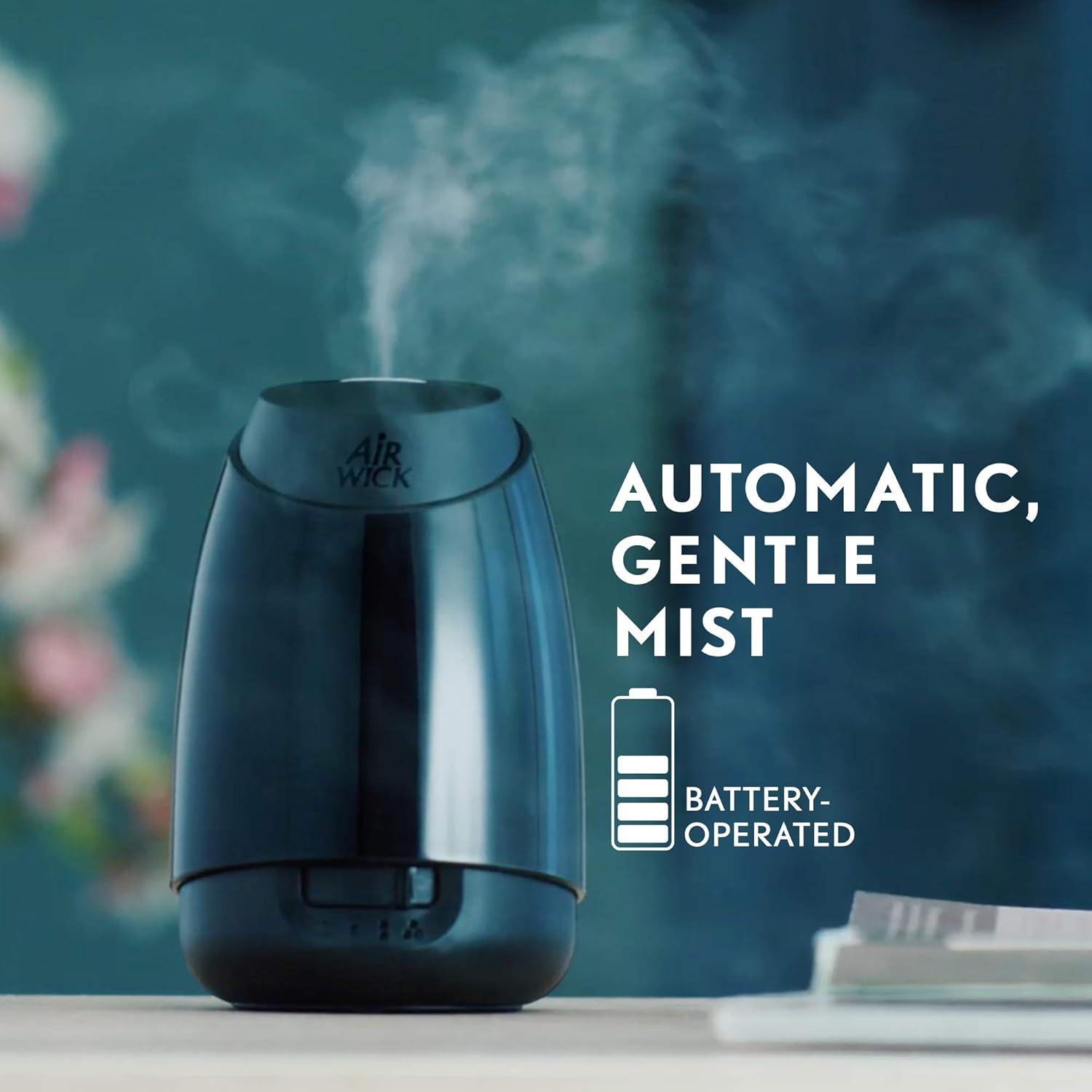 Air Wick Essential Mist Starter Kit (1 Diffuser + 2 Refills), Apple & Cinnamon, Woodland Pine, Essential Oils Diffuser