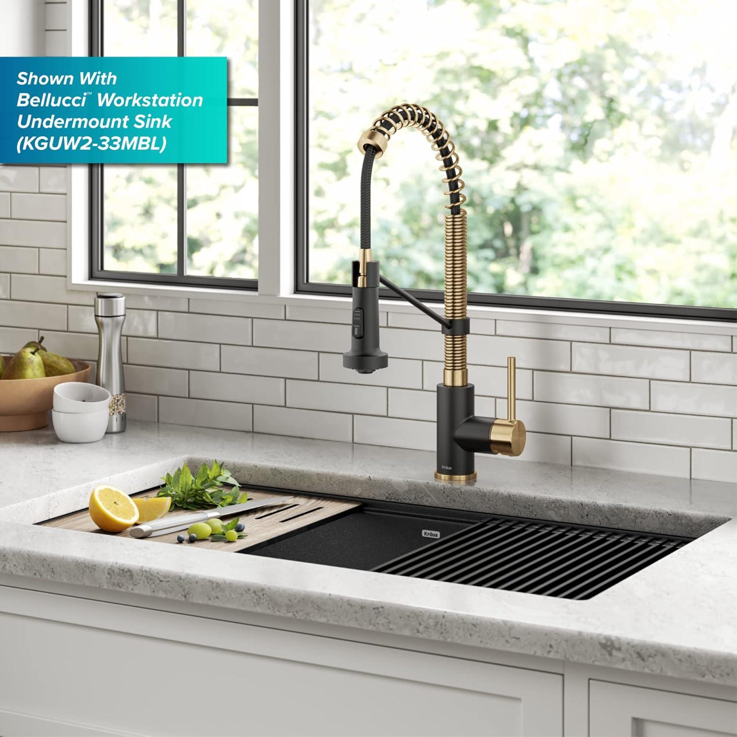 KRAUS Bolden Commercial Style 2-Function Single Handle Pull Down Kitchen Faucet