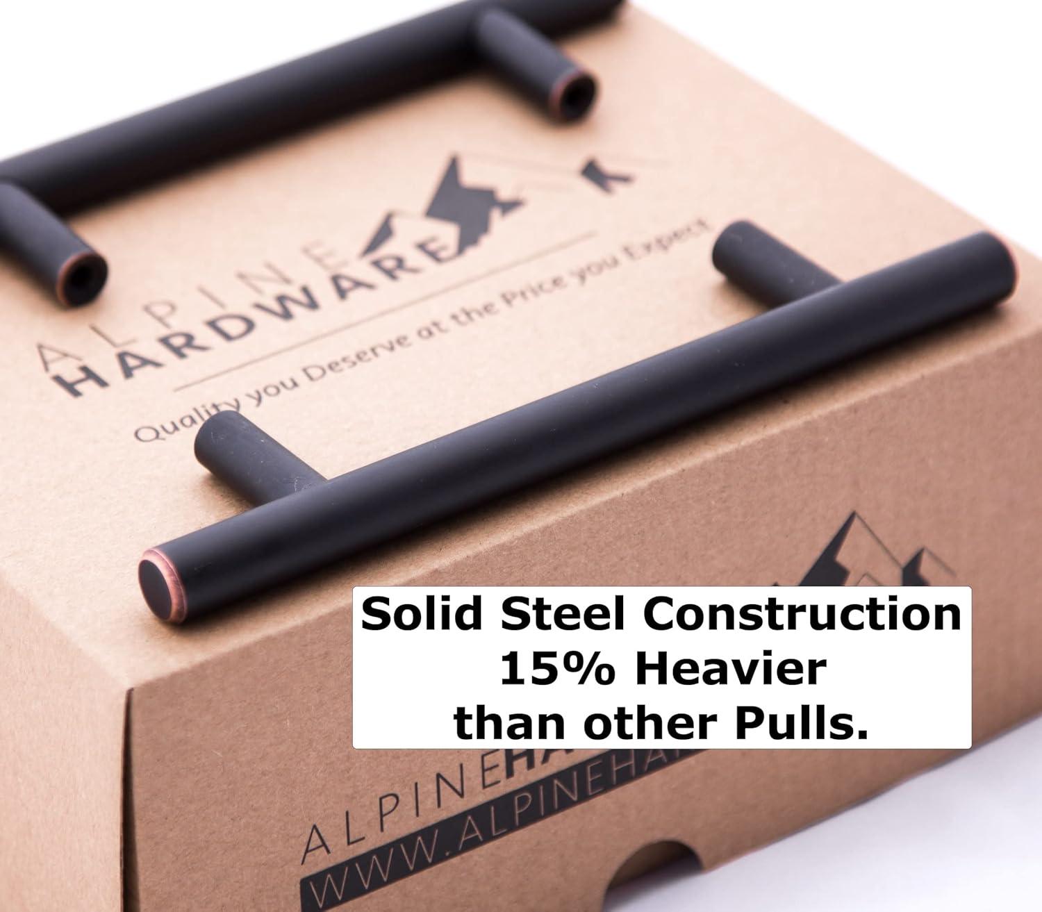 Alpine Hardware Premium Stainless Steel 5" Center to Center Bar Pull Multipack (Set of 5)