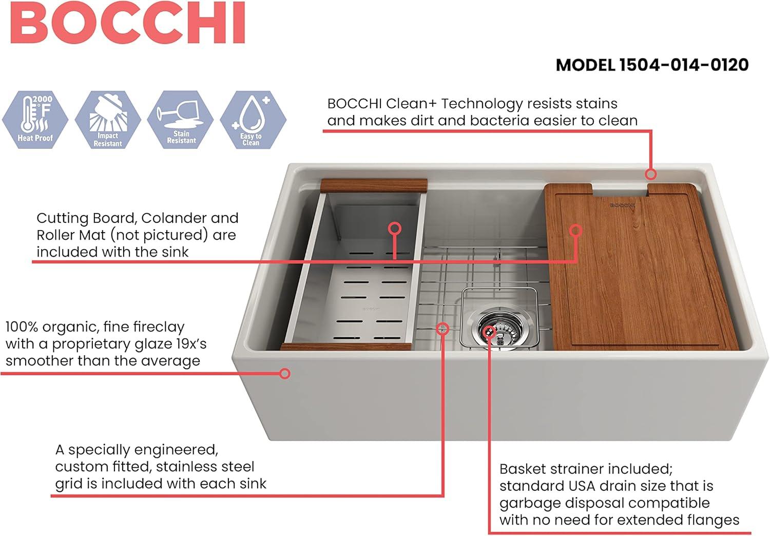 Contempo 33'' L Farmhouse Apron-Front Fireclay Kitchen Sink