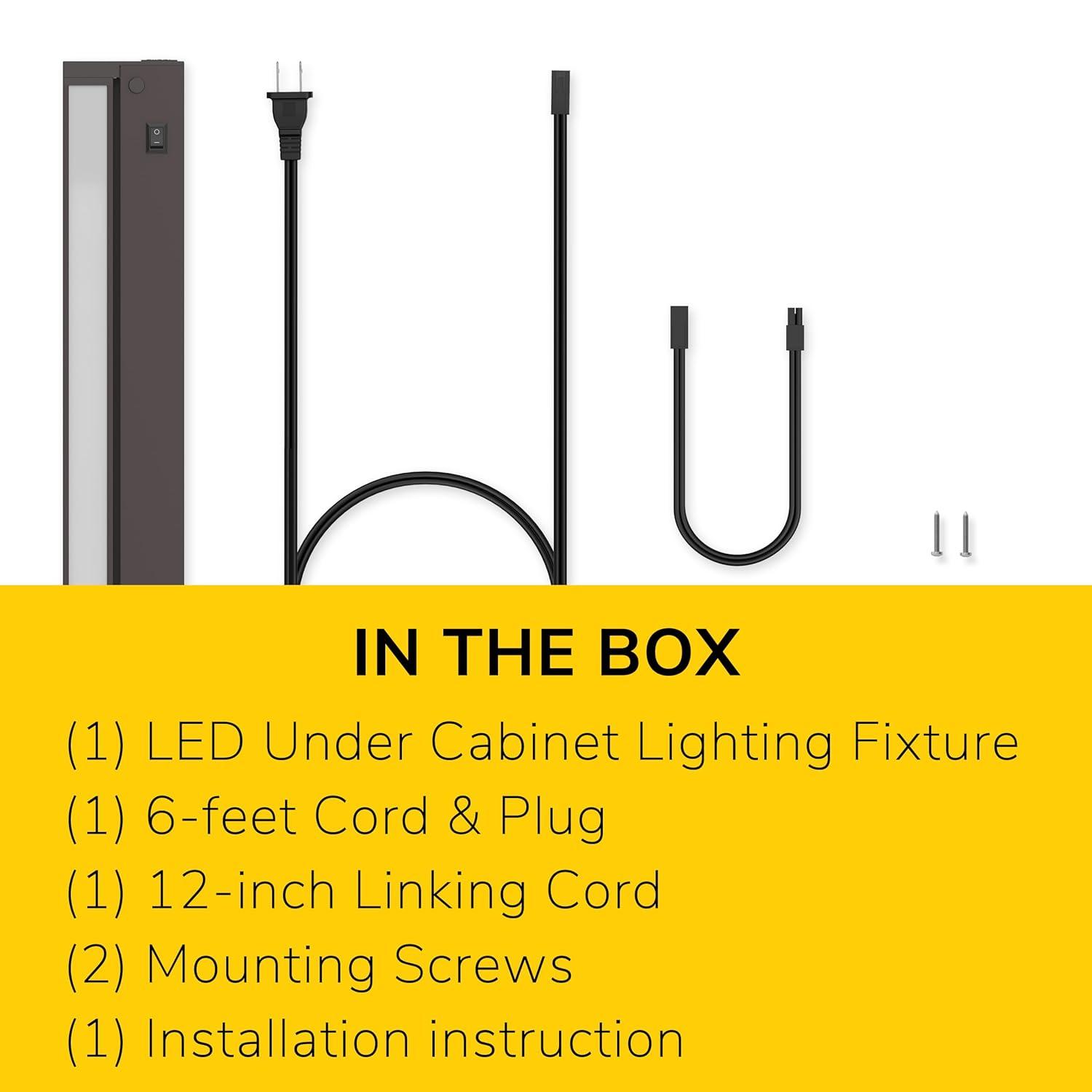 Inlight Swivel LED Under Cabinet Lighting,selectable12‘’/16‘’, 2700K/4000K, Plugged-In Only