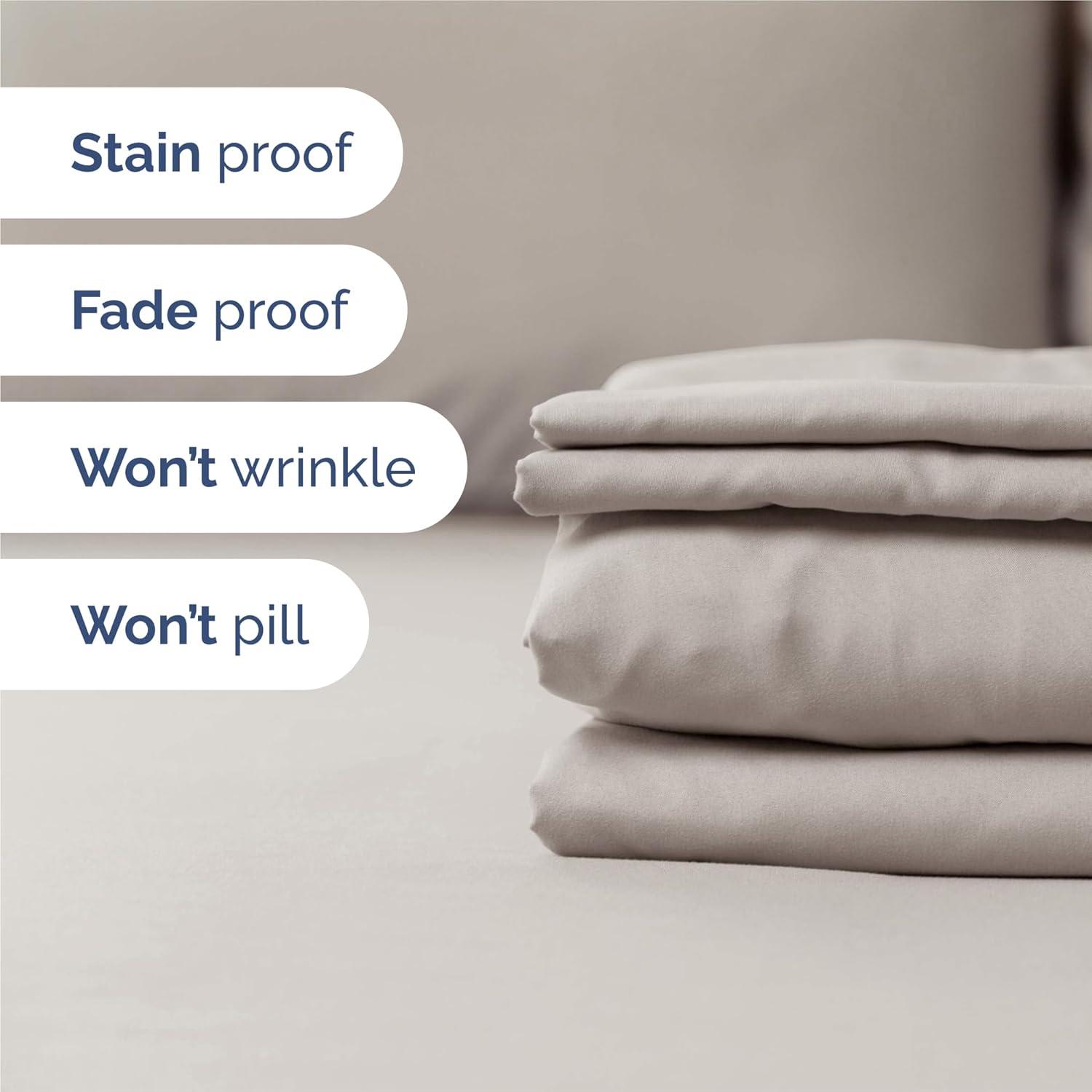 CGK Linens 6 Piece Soft & Cooling Solid Sheet Set - Wrinkle Free Luxury Bed Sheets