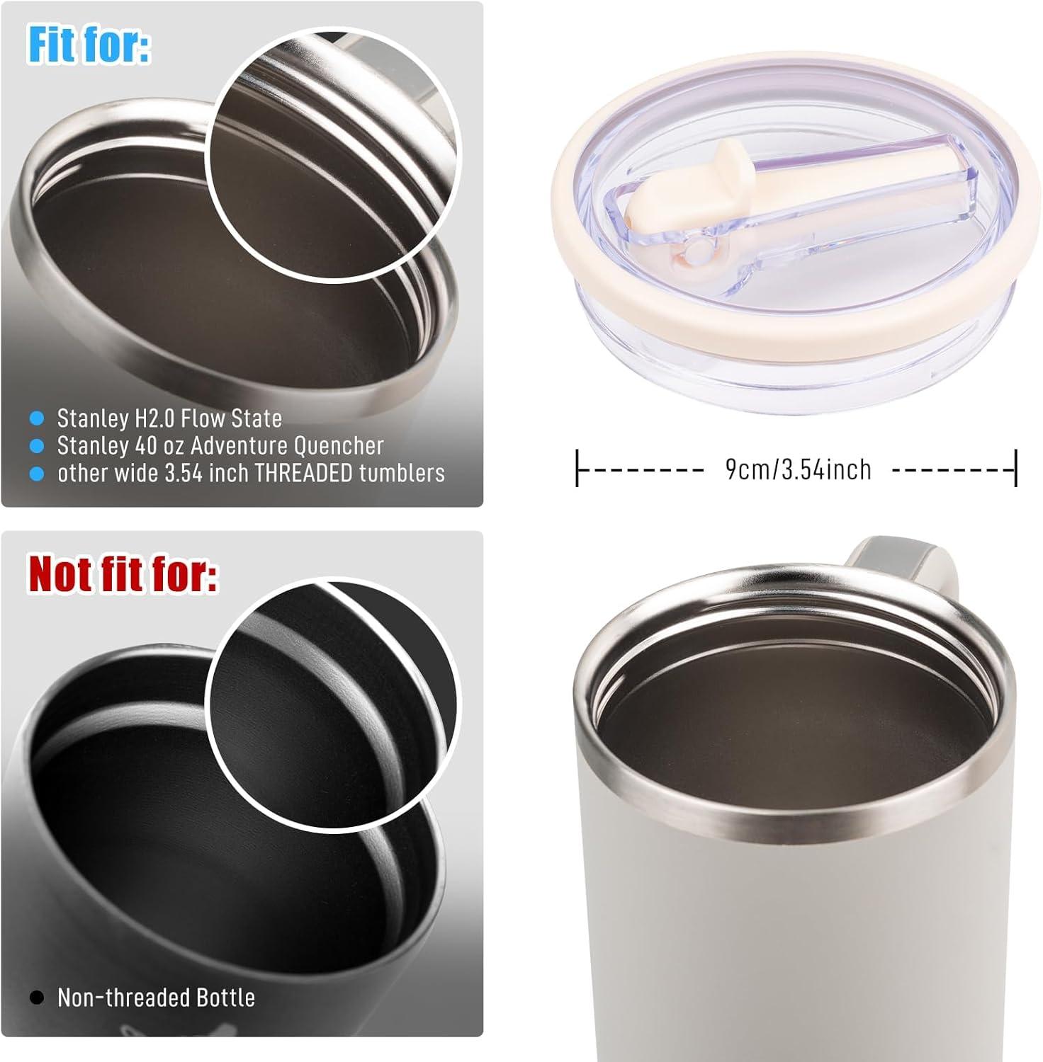 Flip Straw Lid 2 Pack for 40 oz Tumbler - Spill Proof Cover - Splash Resistant - Traveler