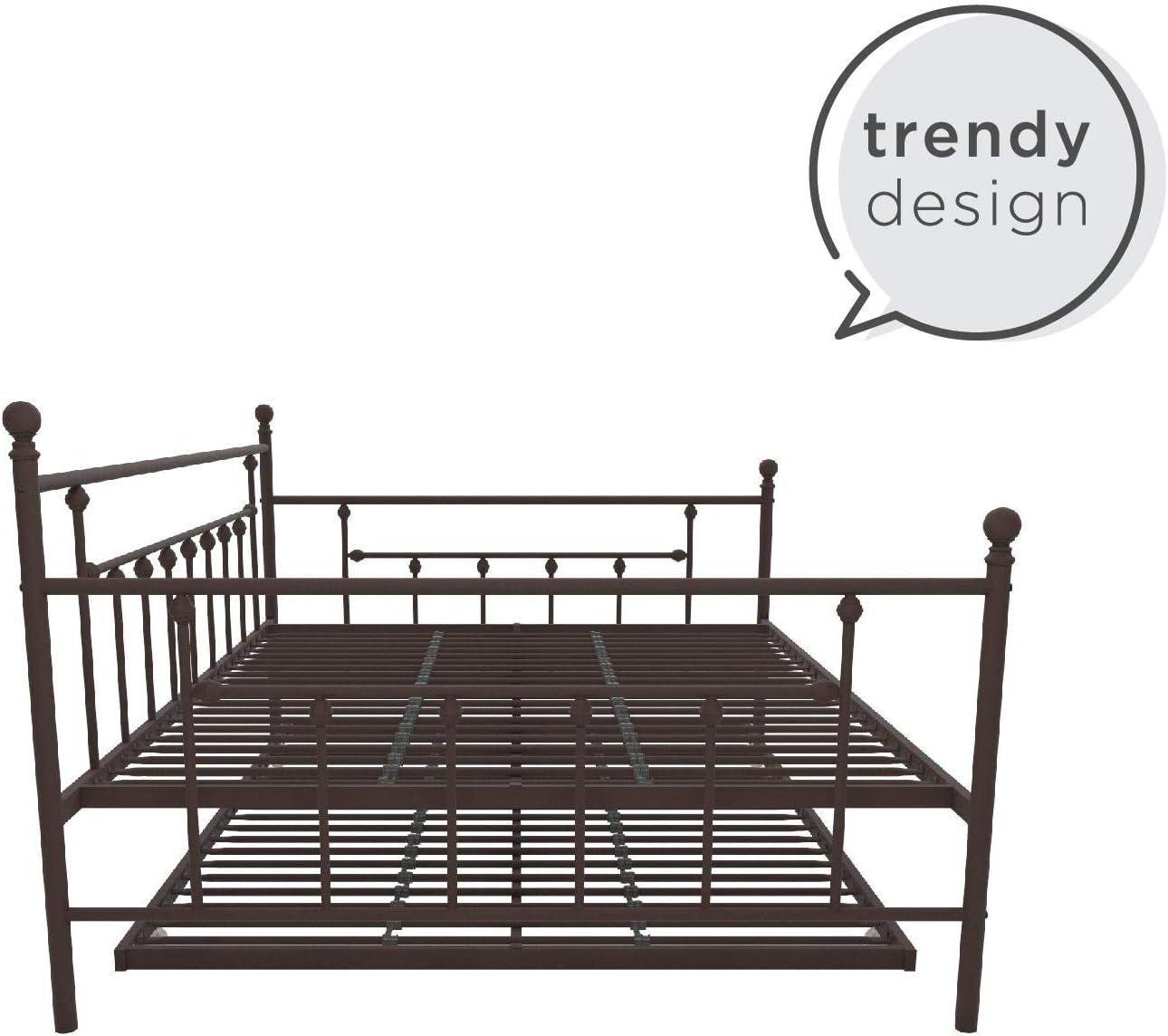 DHP Manila Metal Daybed and Trundle, Queen/Full Size, Bronze