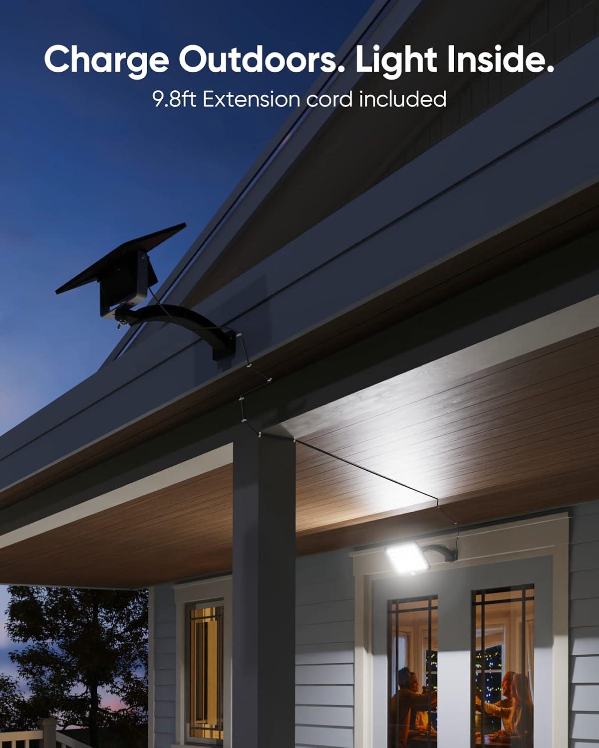 Black Solar LED Wall Light with Motion Sensor