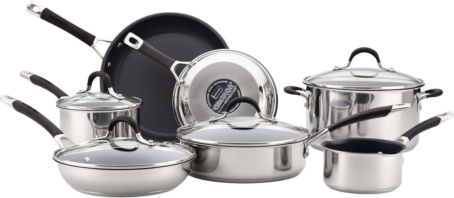 Circulon 11 Piece Momentum Stainless Steel Nonstick Pots and Pans