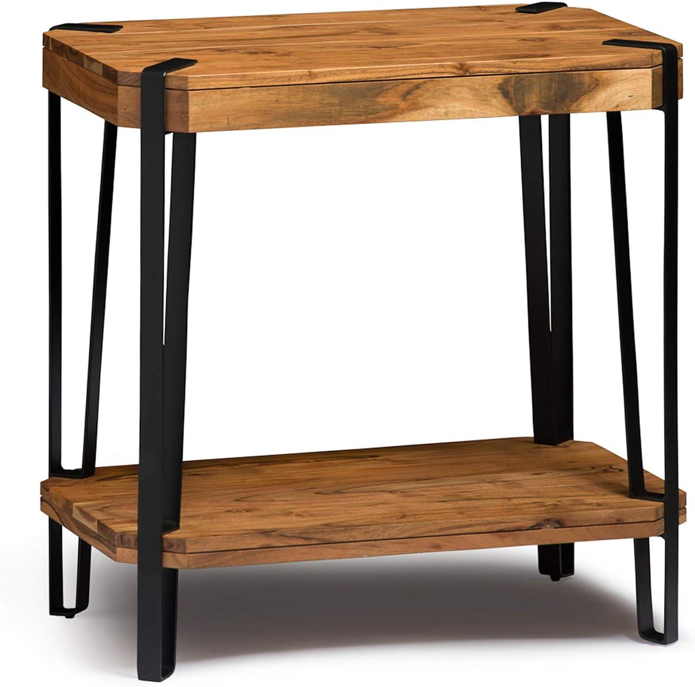 Ryegate Natural Acacia Wood and Metal 31" Rectangular End Table