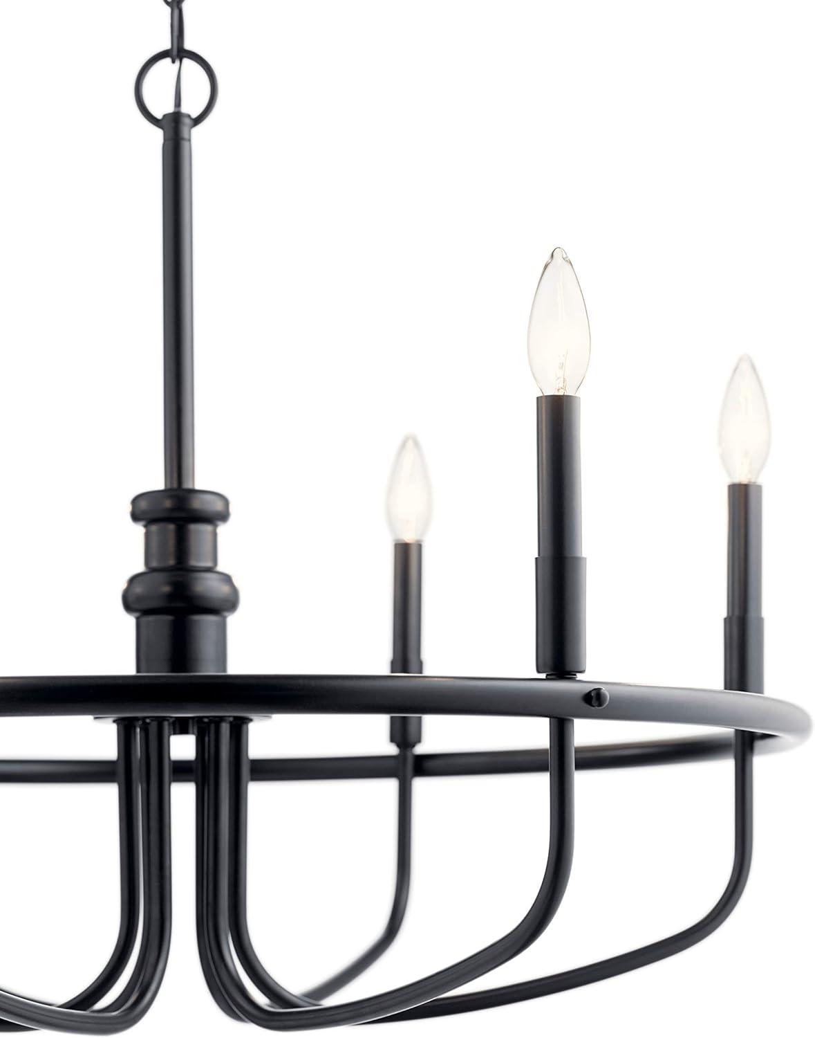 Capitol Hill Modern Black 6-Light Chandelier with Candle Sleeves