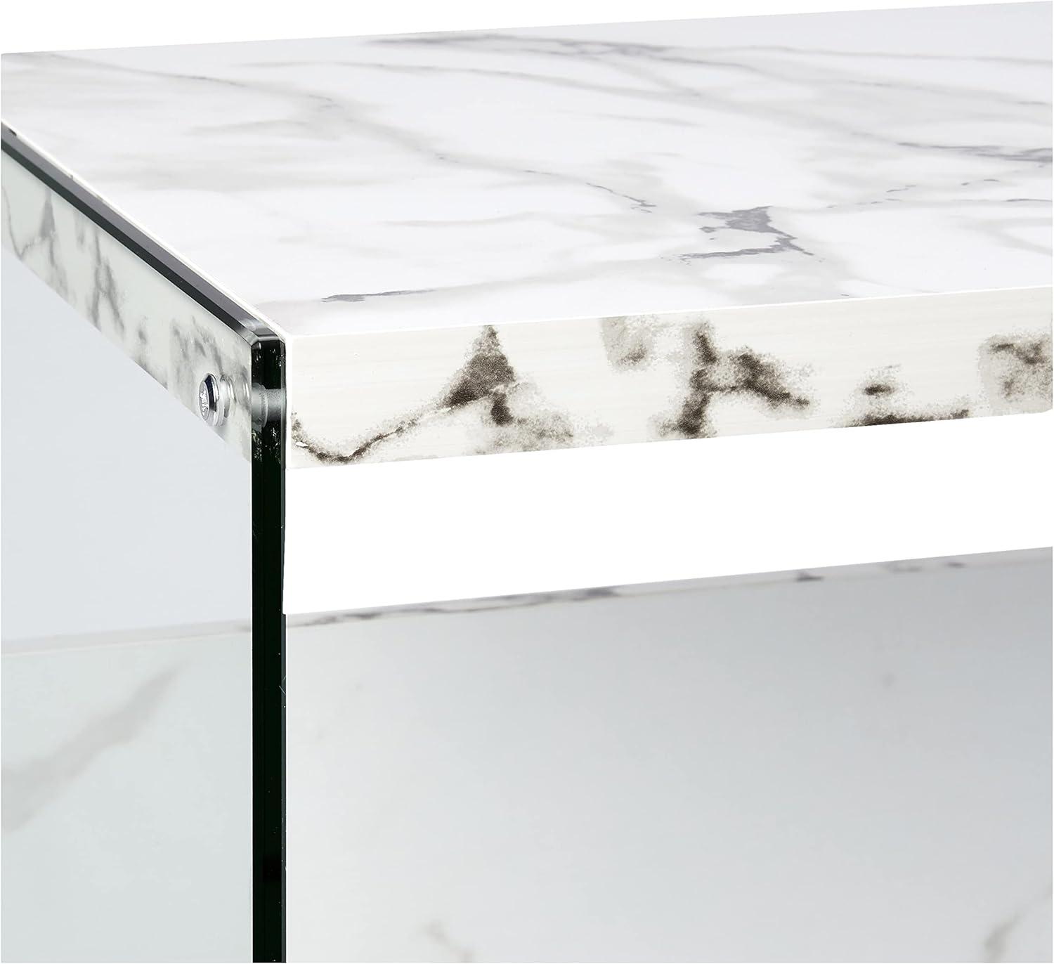 Soho Console Table, Faux White Marble