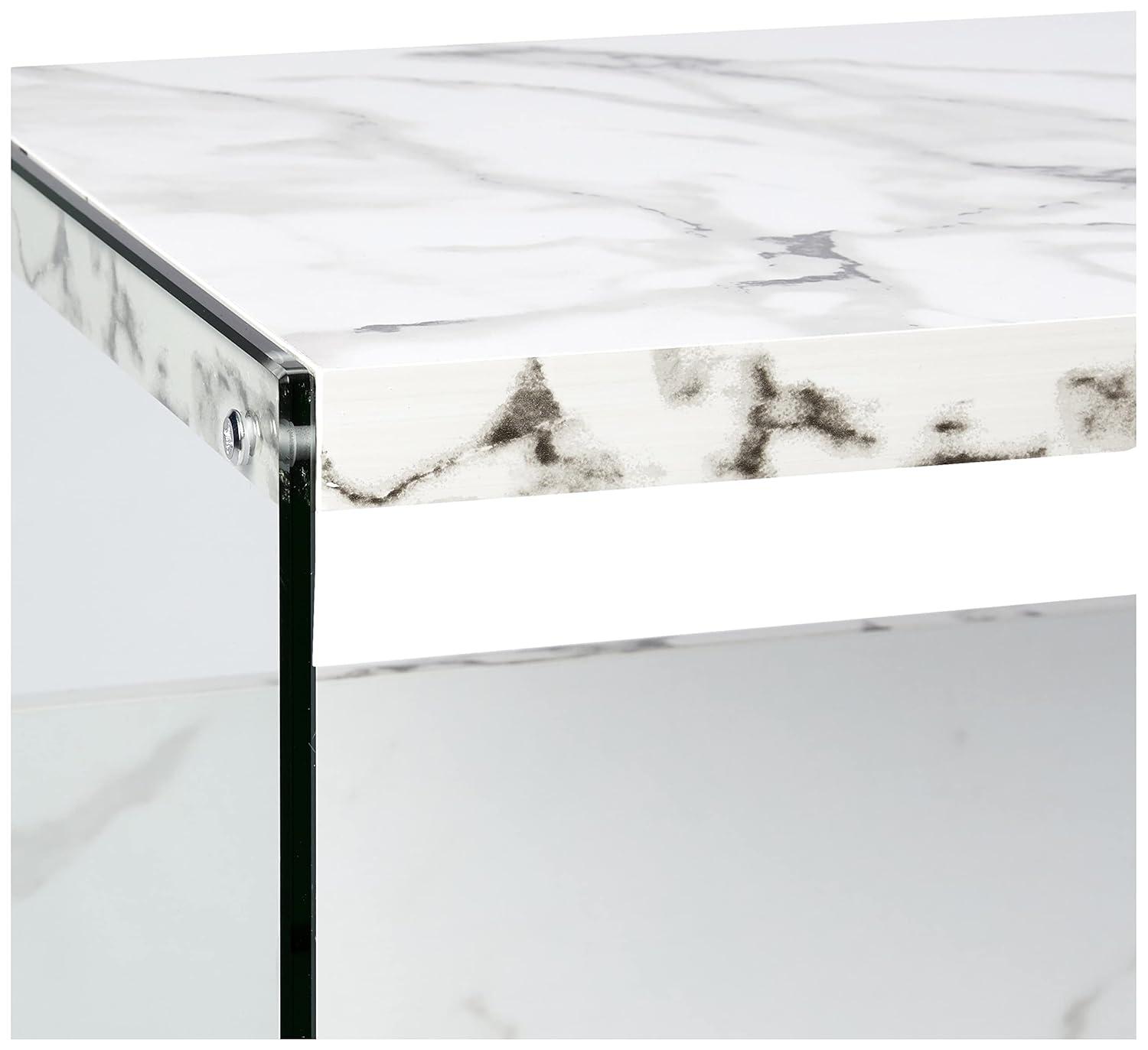 Soho Console Table, Faux White Marble