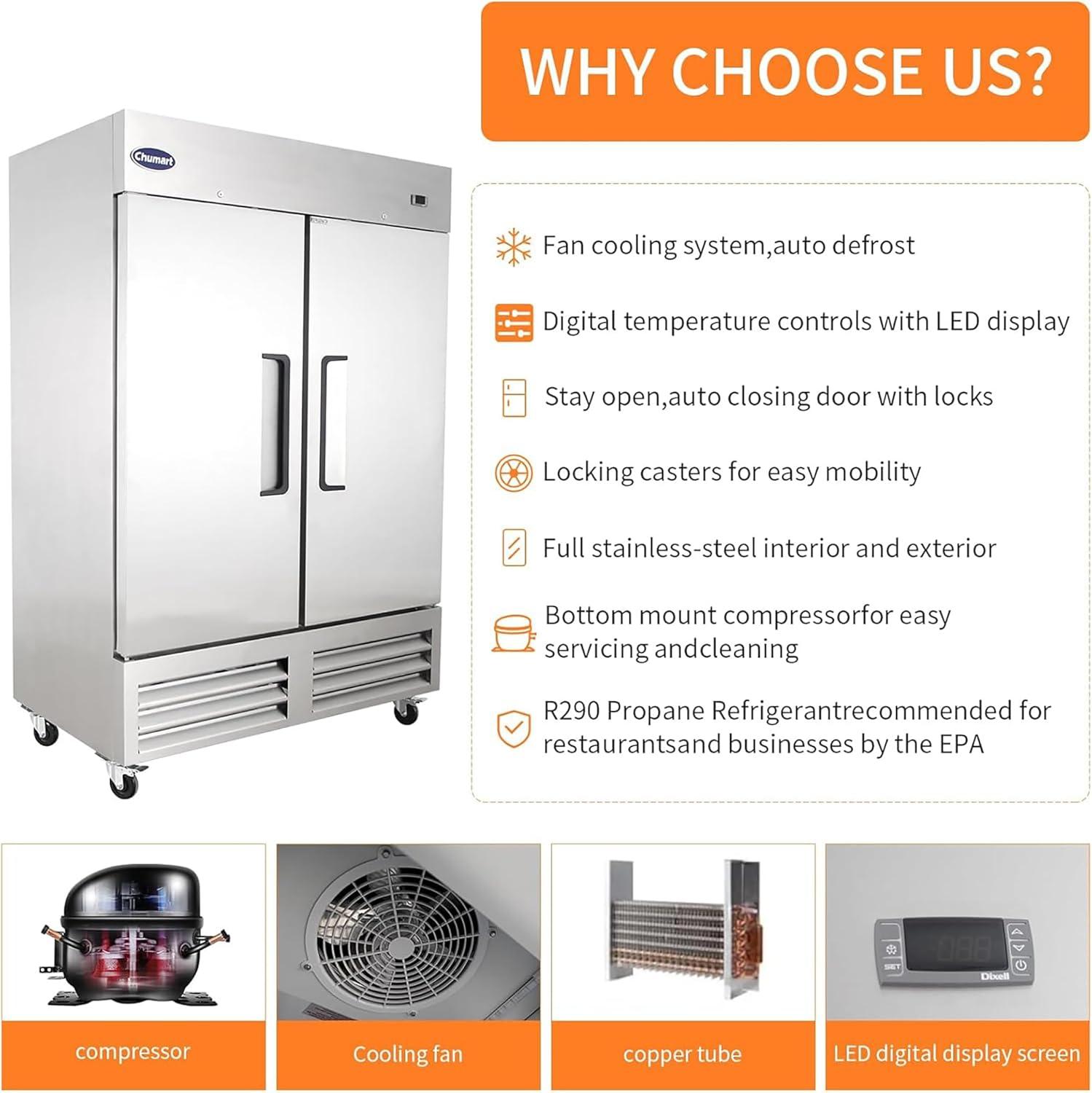Arctic Air AR49 49 Cubic Feet Stainless Steel Refrigerator