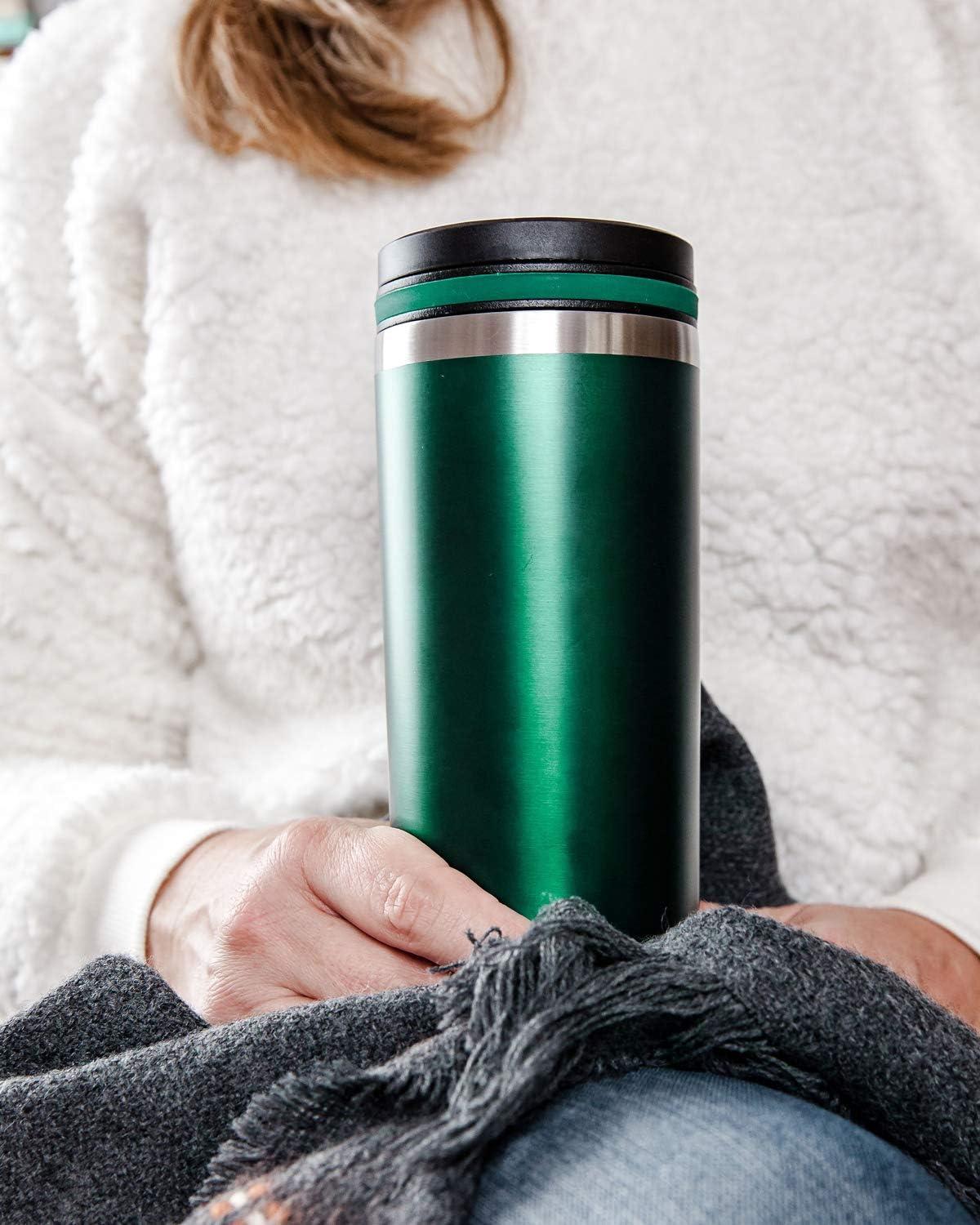 Cupture TWIST-TOP Vacuum-Insulated Stainless Steel Travel Mug, 16 oz, Emerald Green