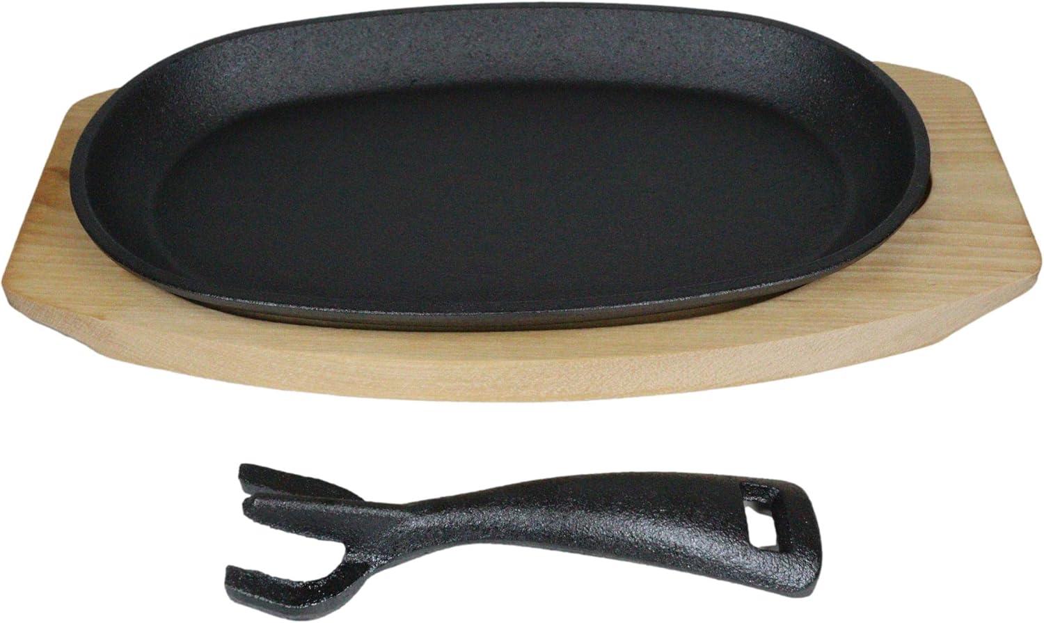 Personal Sized Cast Iron Sizzling Fajita Skillet Japanese Steak Plate Set W Base