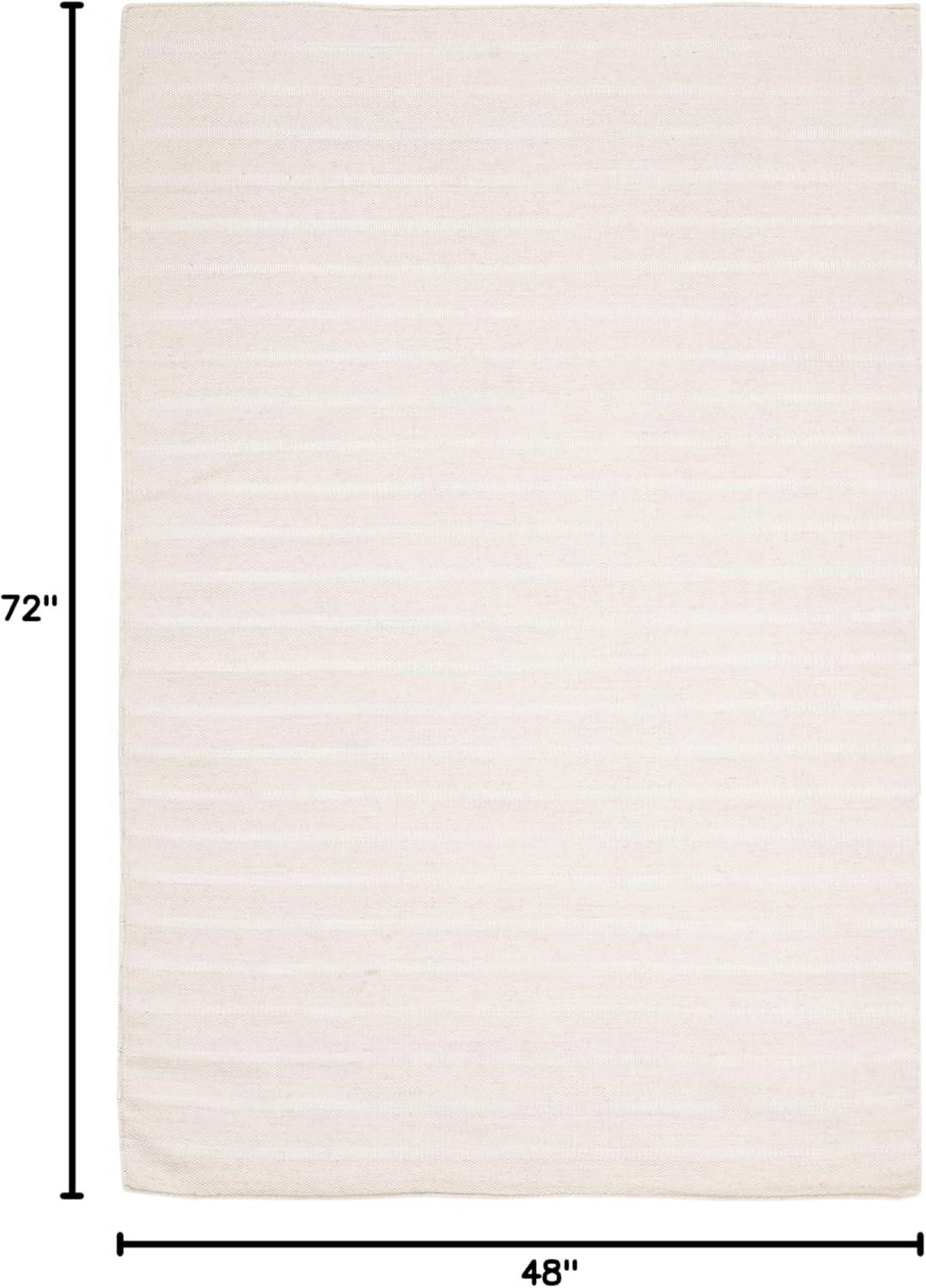 SAFAVIEH Dhurries Gina Geometric Wool Area Rug, White, 4' x 6'