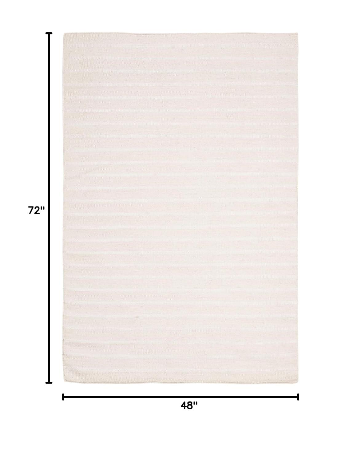 SAFAVIEH Dhurries Gina Geometric Wool Area Rug, White, 4' x 6'