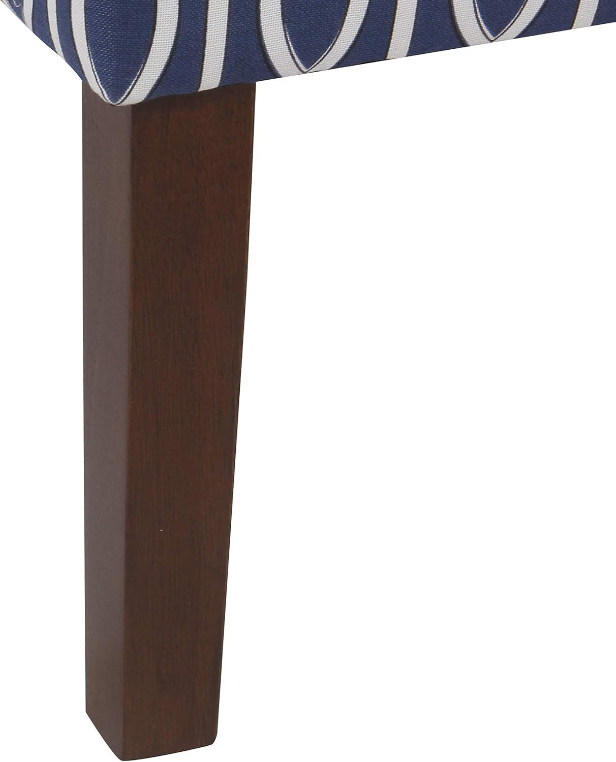 HomePop Classic Swoop Accent ArmChair - Cream and Blue Geometric