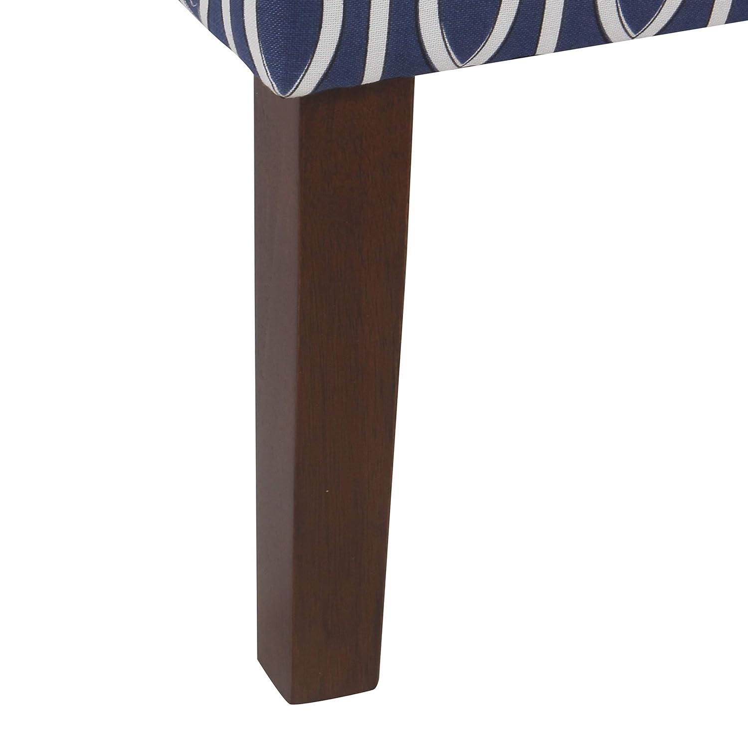 HomePop Classic Swoop Accent ArmChair - Cream and Blue Geometric