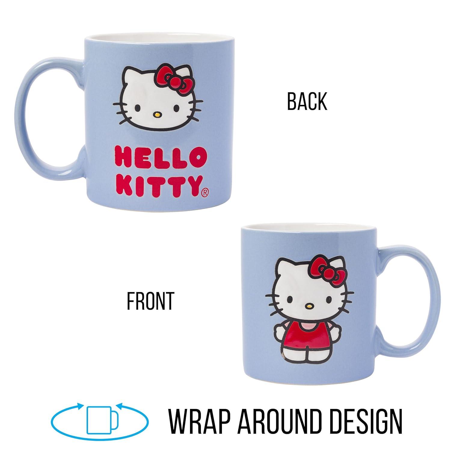 Silver Buffalo Sanrio Hello Kitty 20oz Wax Resist Ceramic Mug