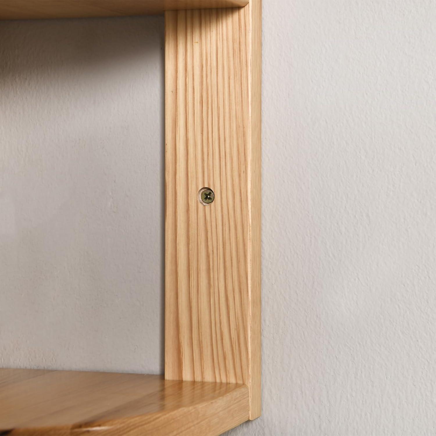 CONSDAN Corner Shelf, 4 Pieces, USA-Grown Solid Hickory Hardwood