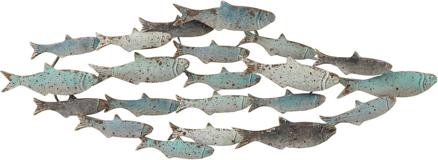 Storied Home Rubber Wood School of Fish Wall Decor